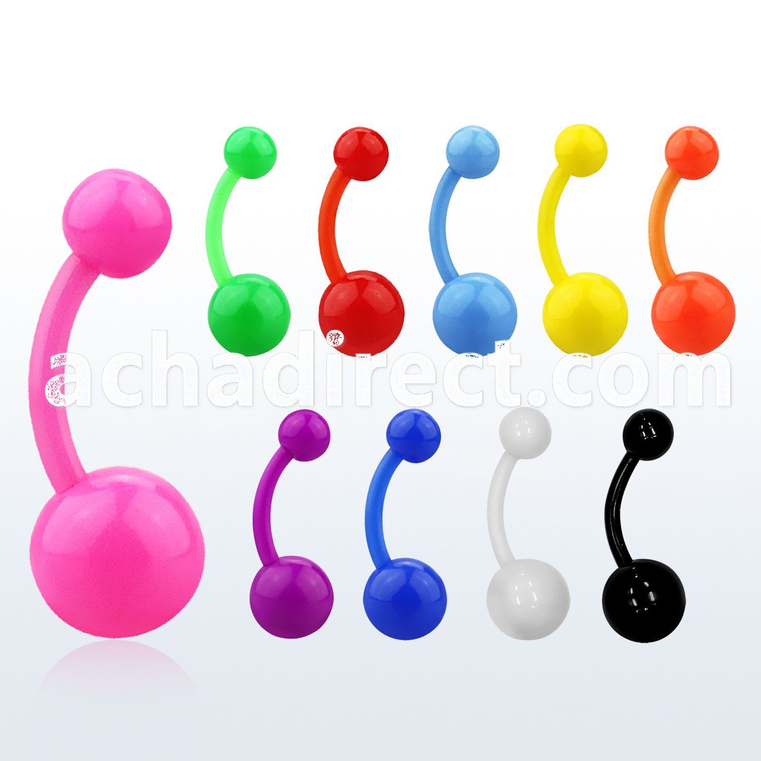 abnsa flexible acrylic belly banana with 5 8mm acrylic ball
