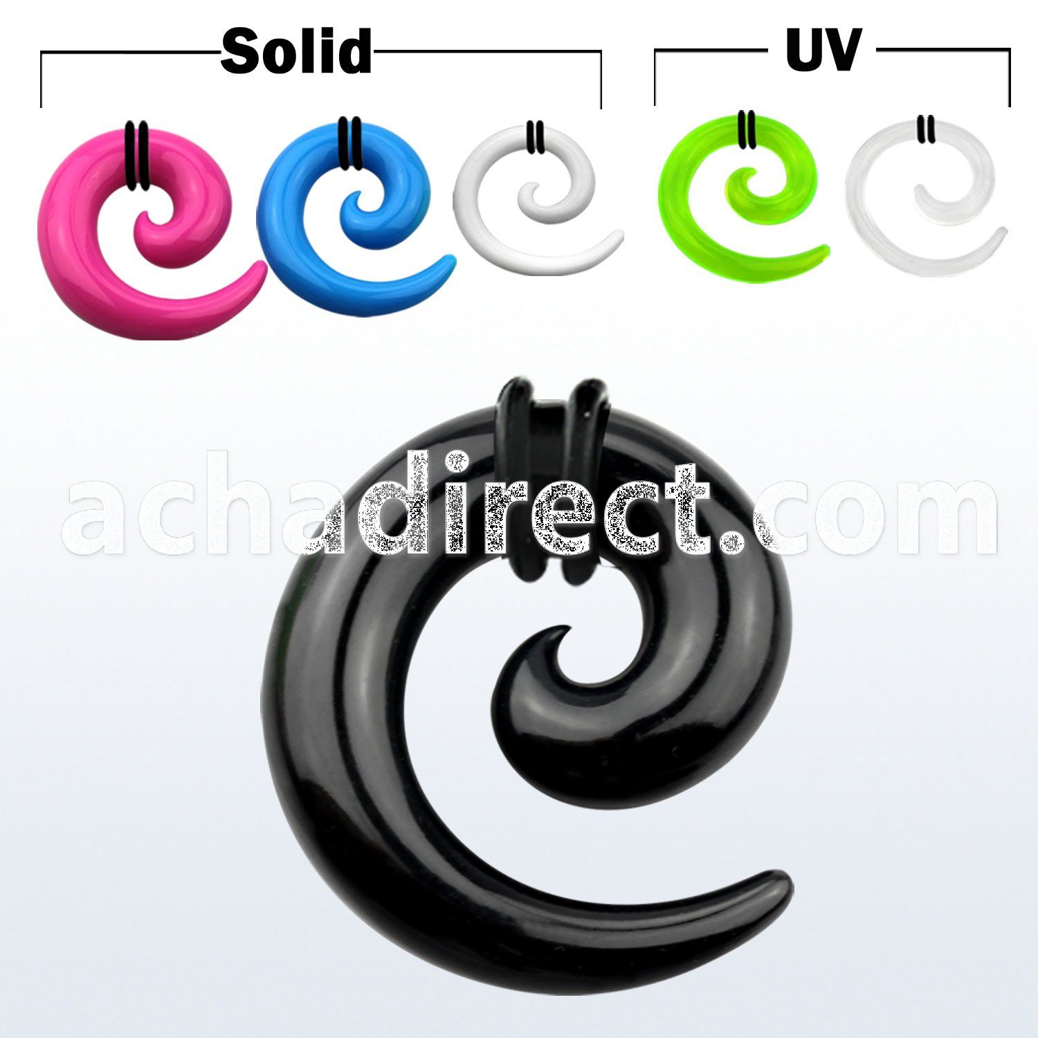 accor acrylic solid uv spiral coil taper with rubber o rings