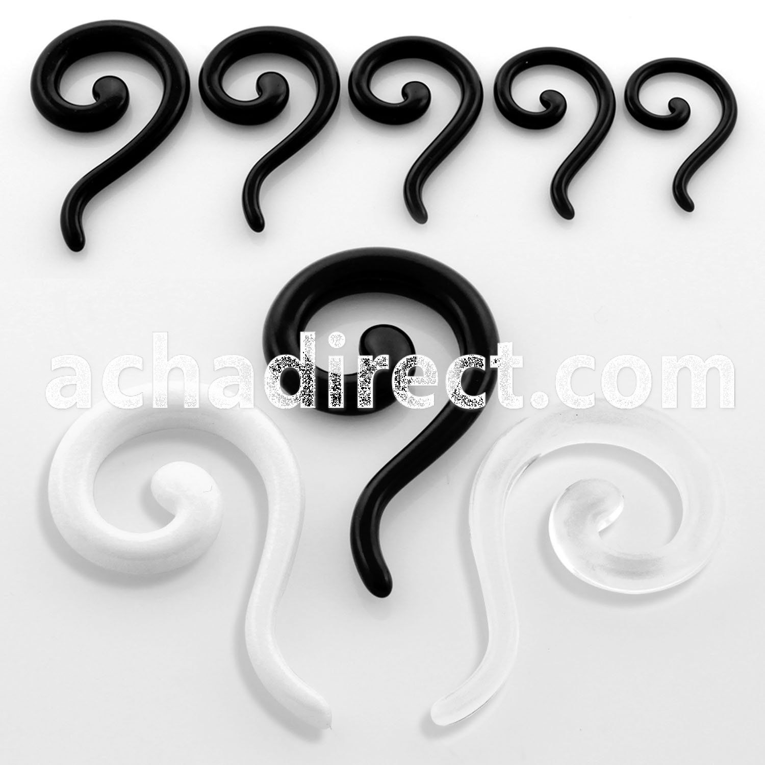 acqu acrylic flared plug with striped marble design