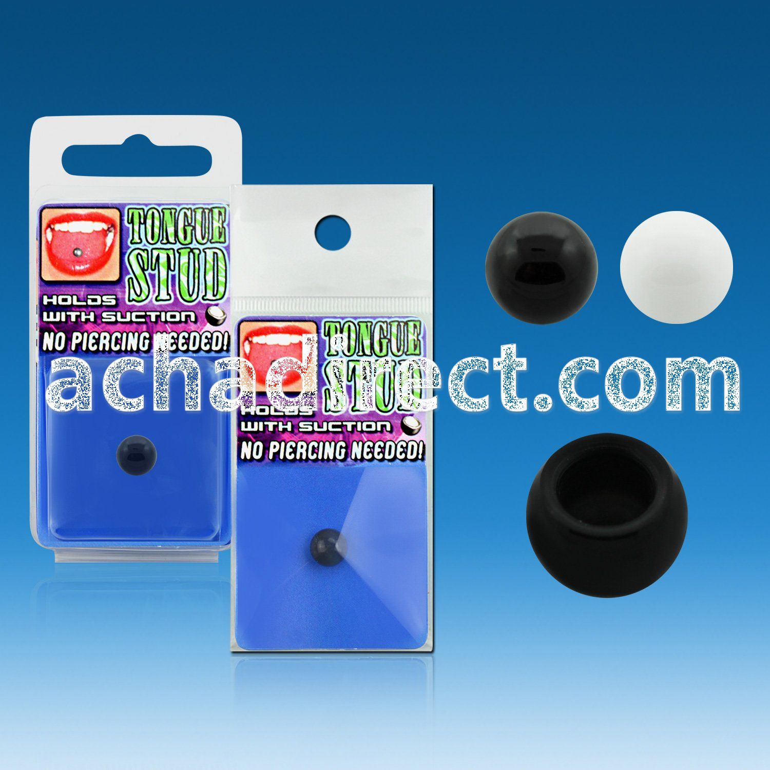 actgst acrylic non piercing fake tongue stud in package