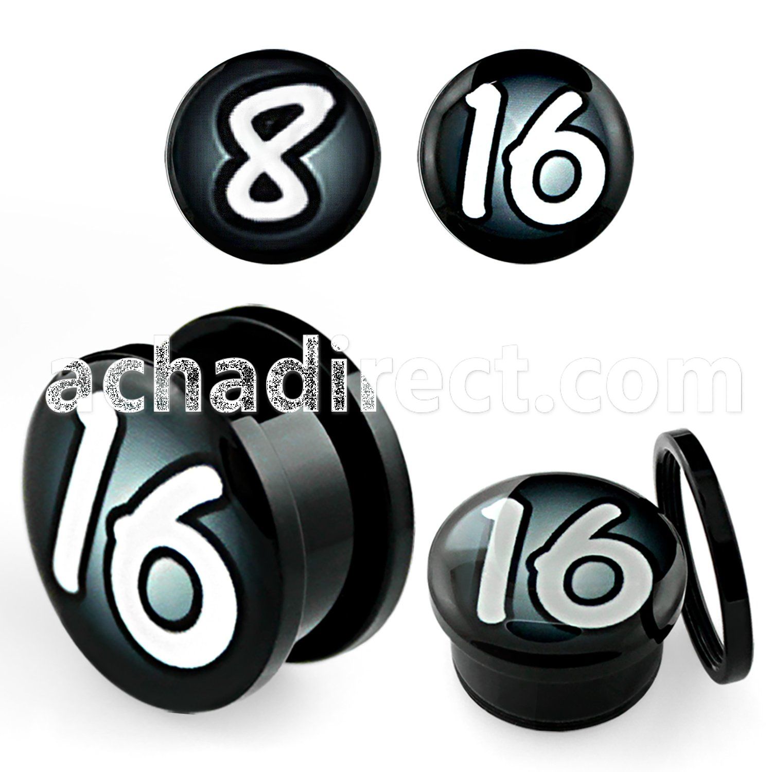 afpoo acrylic screwfit plug with show your size to everyone