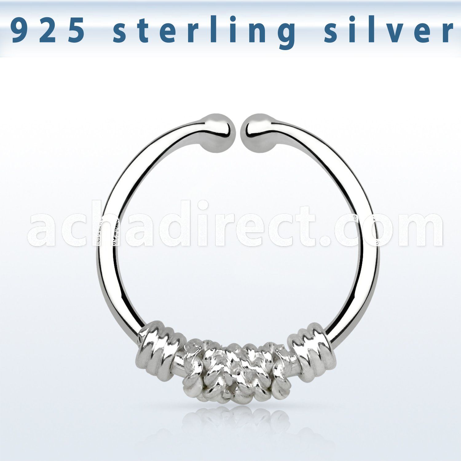 agsep12b silver fake septum ring w a knoted wire design