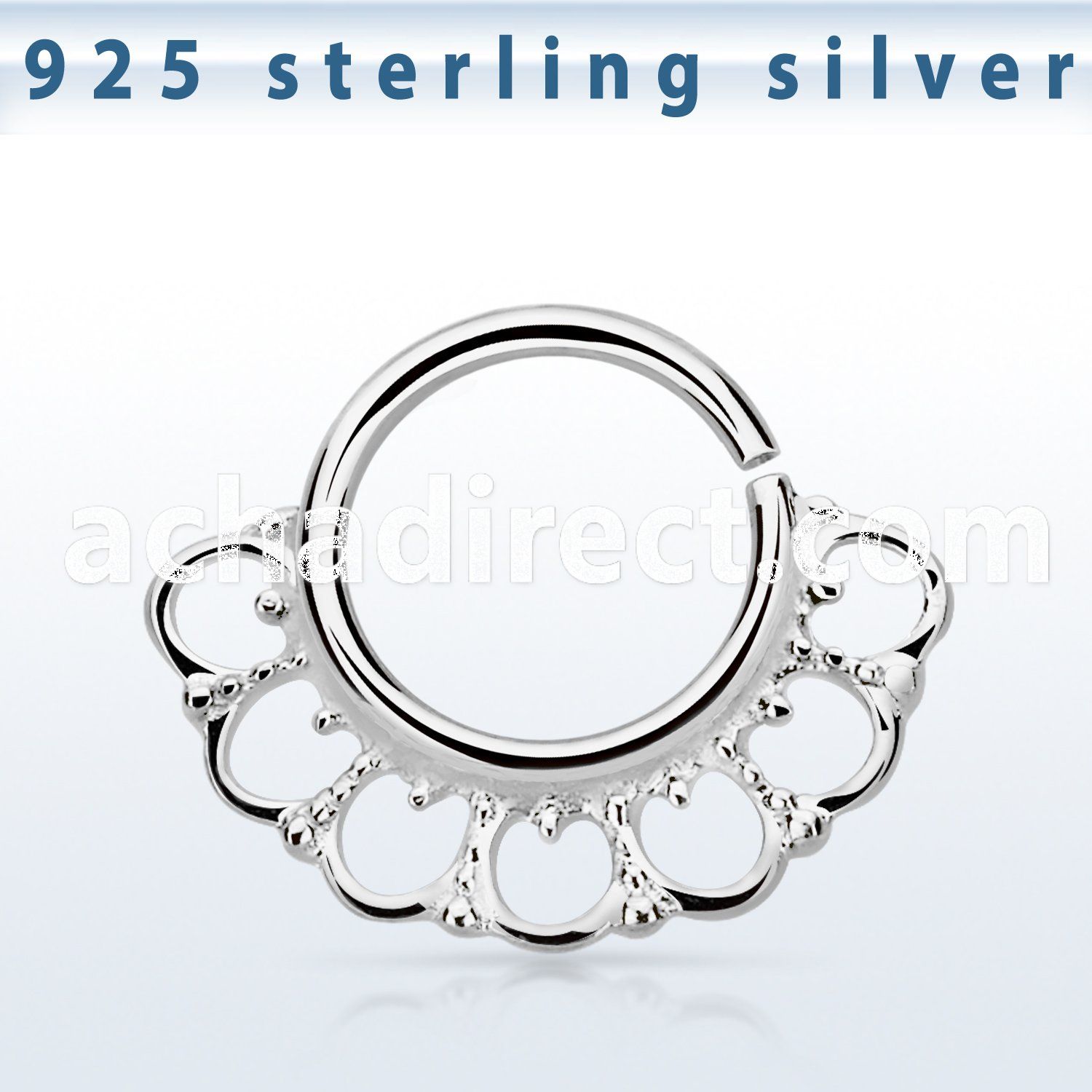 agsepv8 925 silver septum ring in a wide indian design