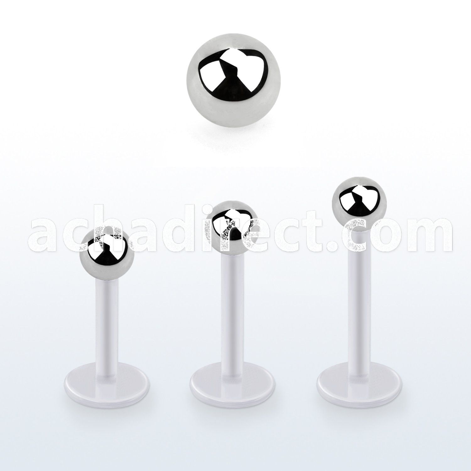 albb3 bio  flex labret, 16g (1.2mm) with a 3mm steel ball