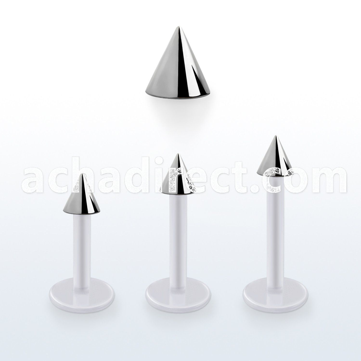 albcn3 bio  flex labret, 16g (1.2mm) with a 3mm steel cone
