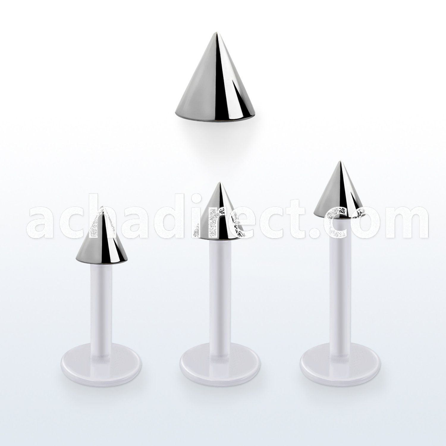 albcn4 bio  flex labret, 16g (1.2mm) with a 4mm steel cone