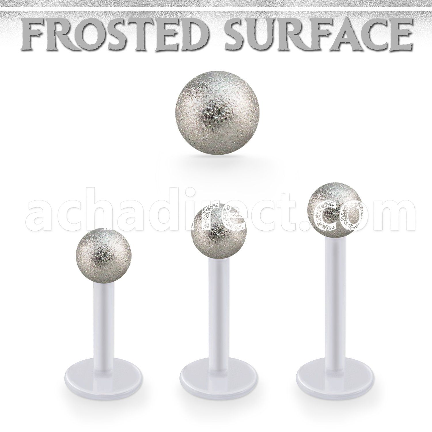 albfo4 bio  flex labret w 4mm steel ball w a frosted surface