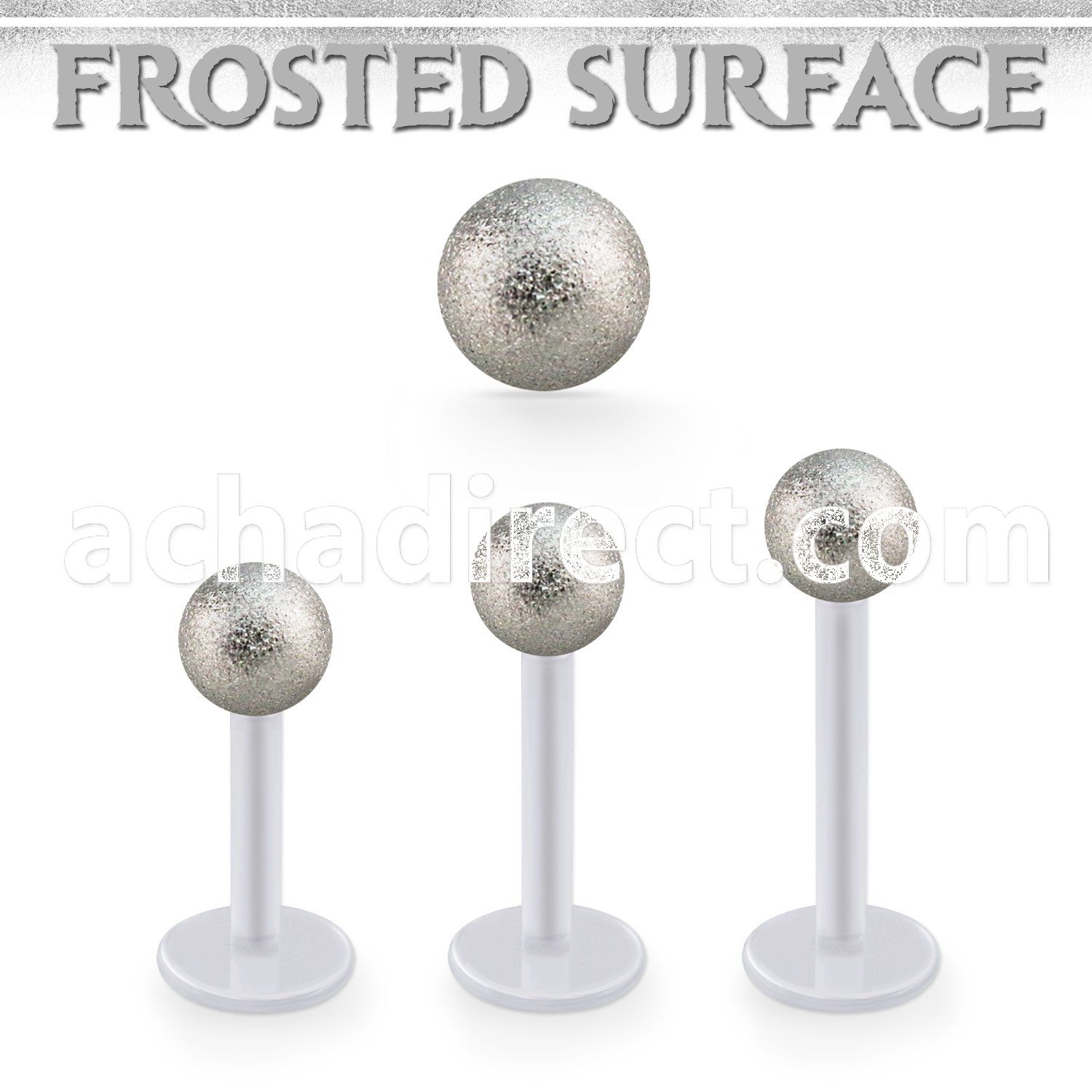albfo5 bio  flex labret w 5mm steel ball w a frosted surface