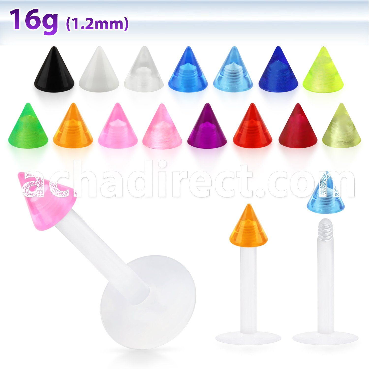 albuvcn3 bioflex labret w a 3mm cone