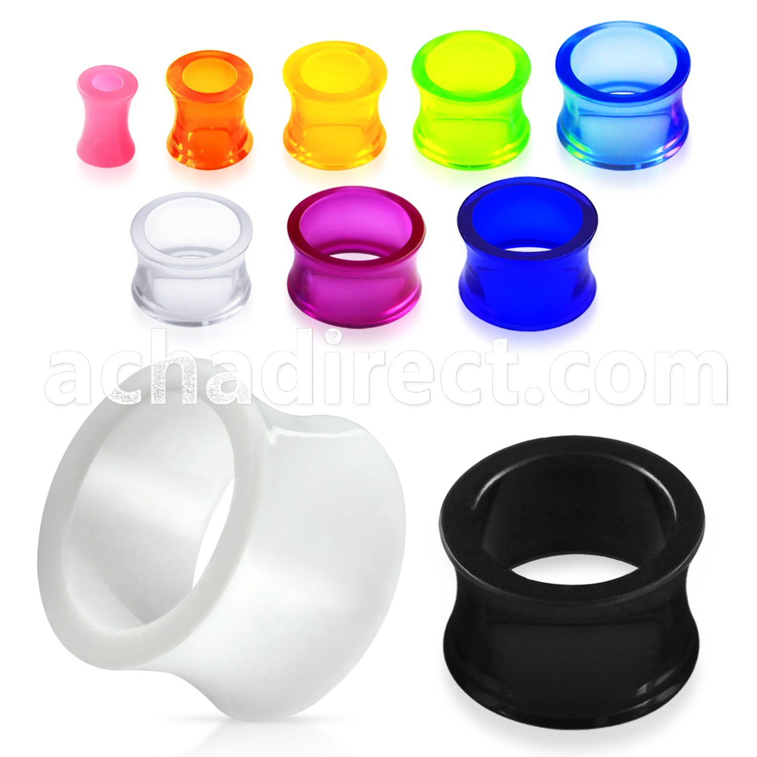 aprd semi transparent acrylic double flared flesh tunnel