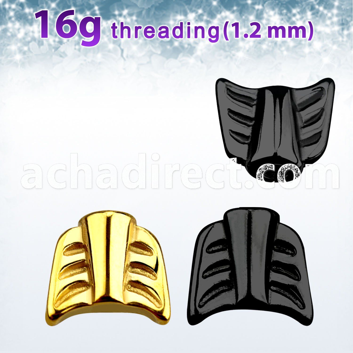 awt16 pvd 316l steel for helix tragus eyebrow with threading