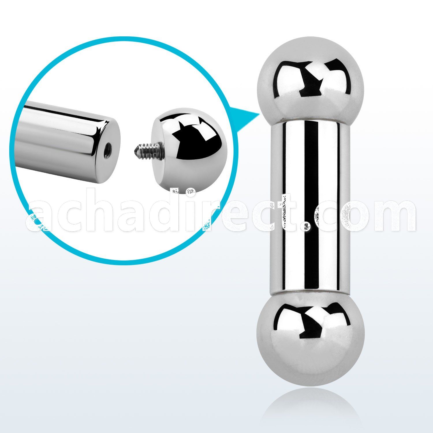 bb0 8mm 316l steel gauge tongue barbell w internal balls