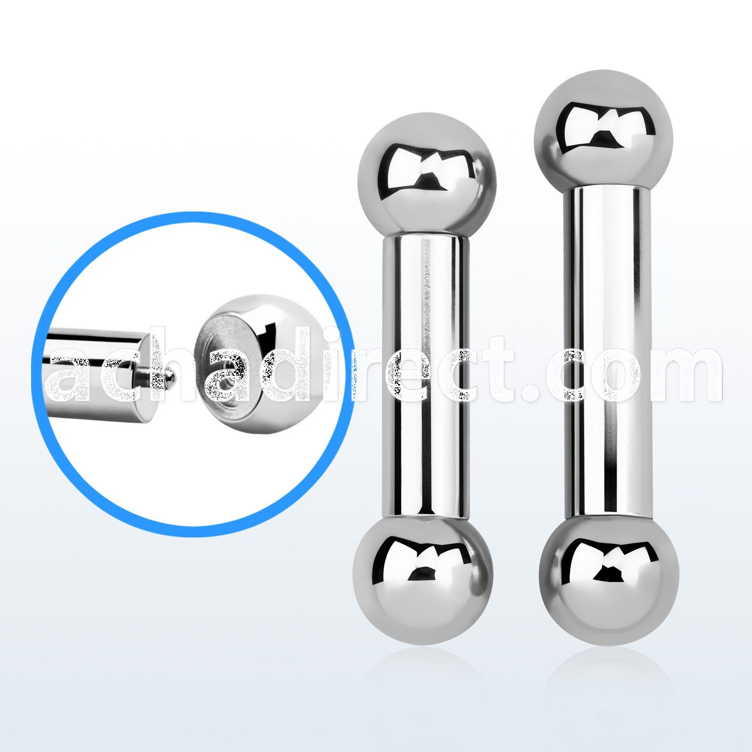 bb4x steel big gauge tongue barbell thickness 4g 8mm balls