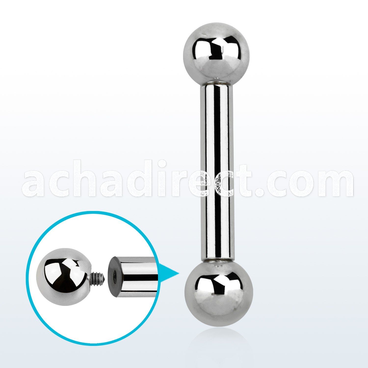 bb8 3mm 316l steel gauge tongue barbell with threading ball