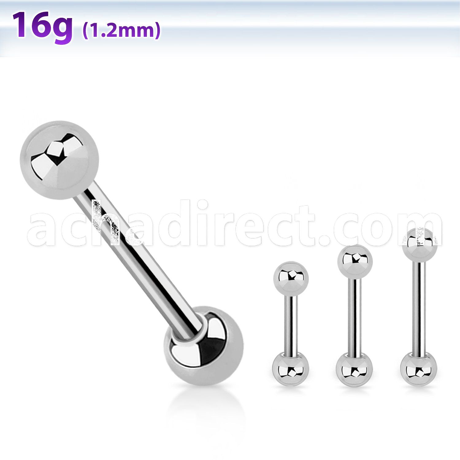 bbeb 316l steel eyebrow barbell with two 3mm balls