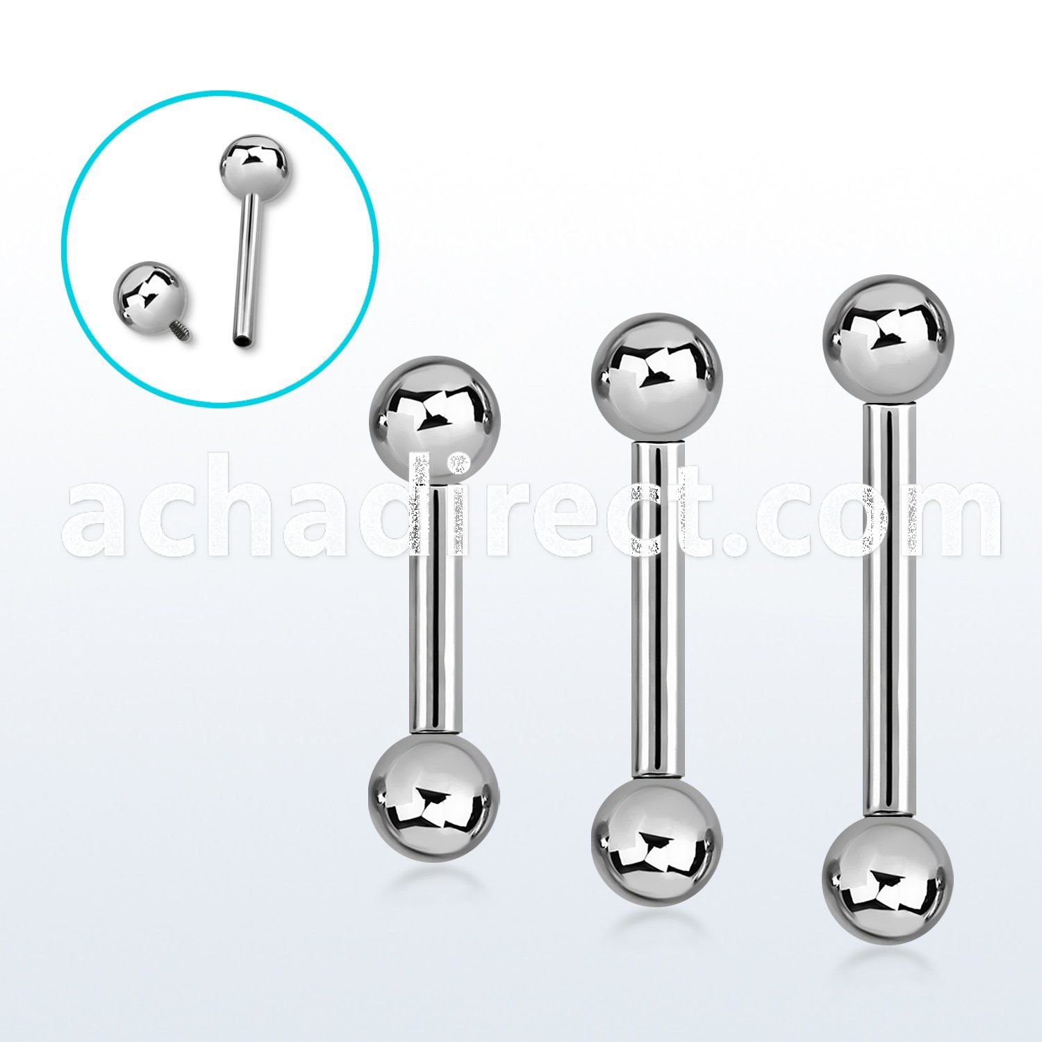 bbebin 316l steel eyebrow barbell with 3mm internally ball