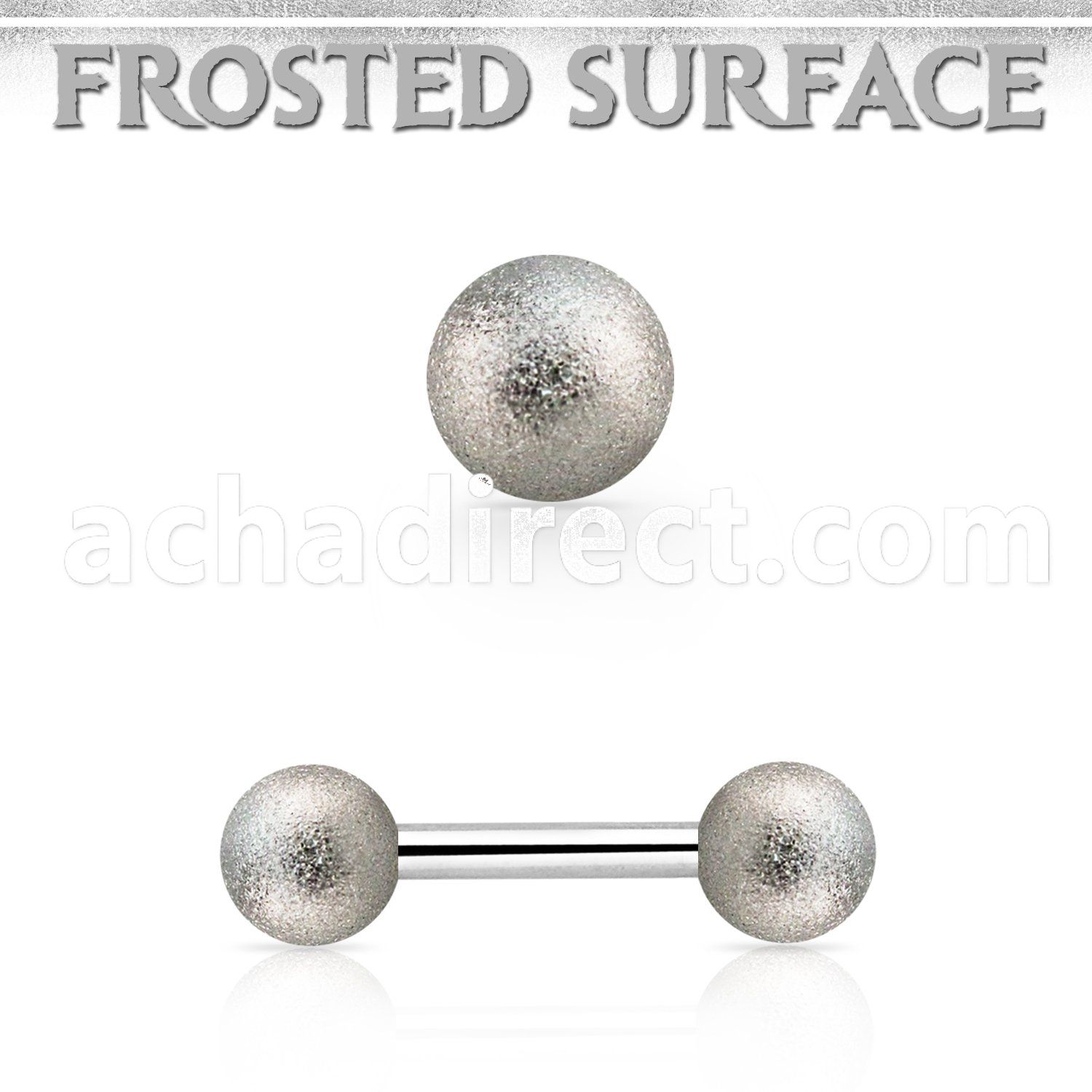 bbefo5 316l steel eyebrow barbell w 5mm frosted steel balls