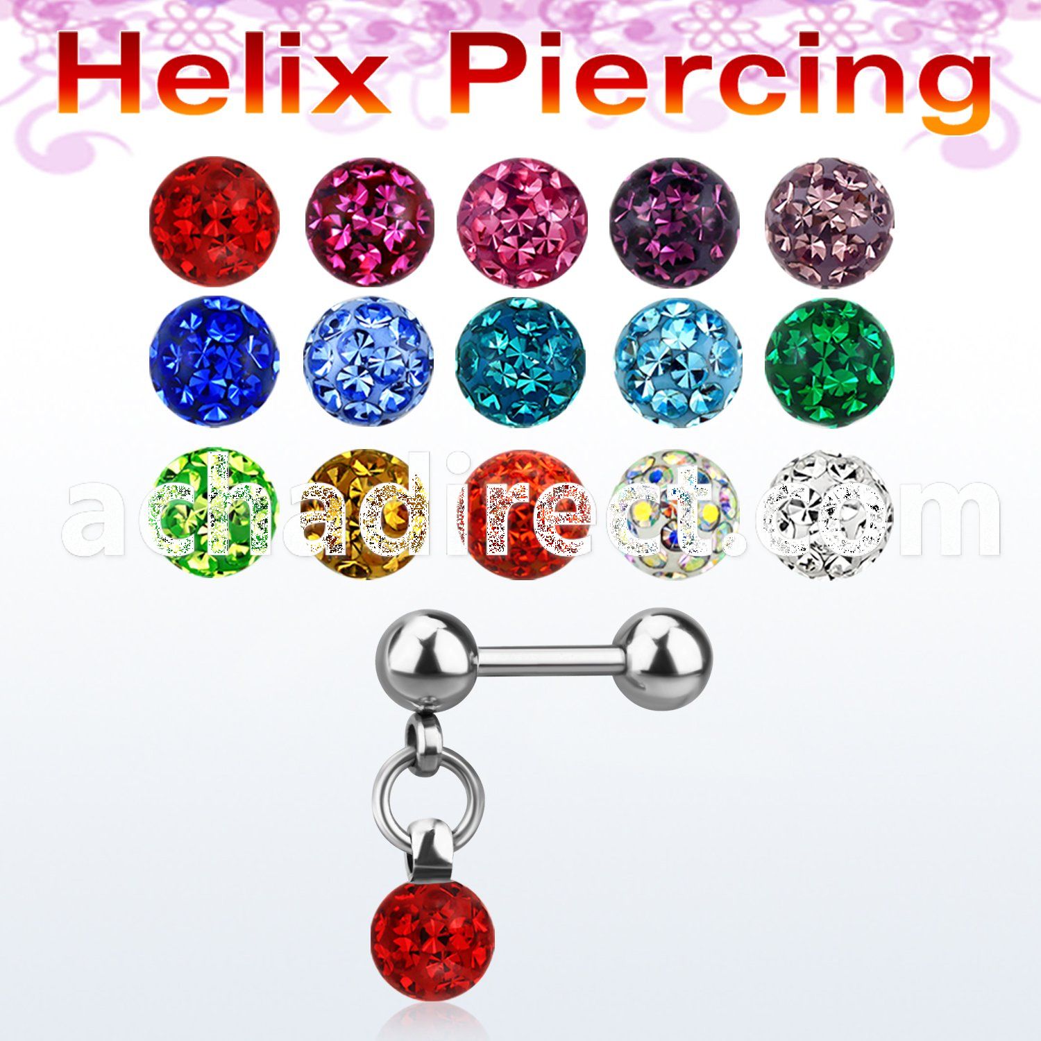 bber45b helix barbell with 4mm ball dangling ferido crystal