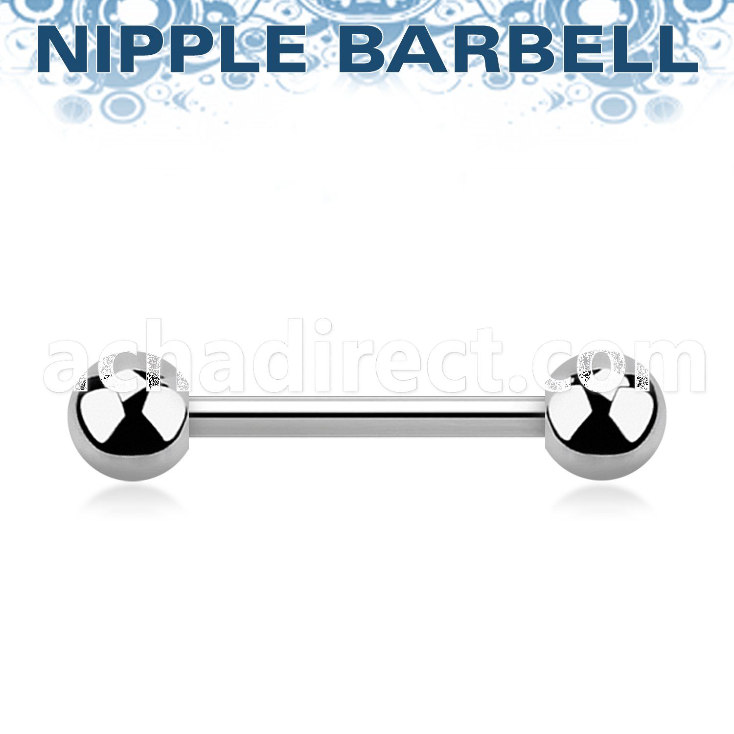 bbnpg 1 6mm 316l steel nipple barbell with two 5mm balls