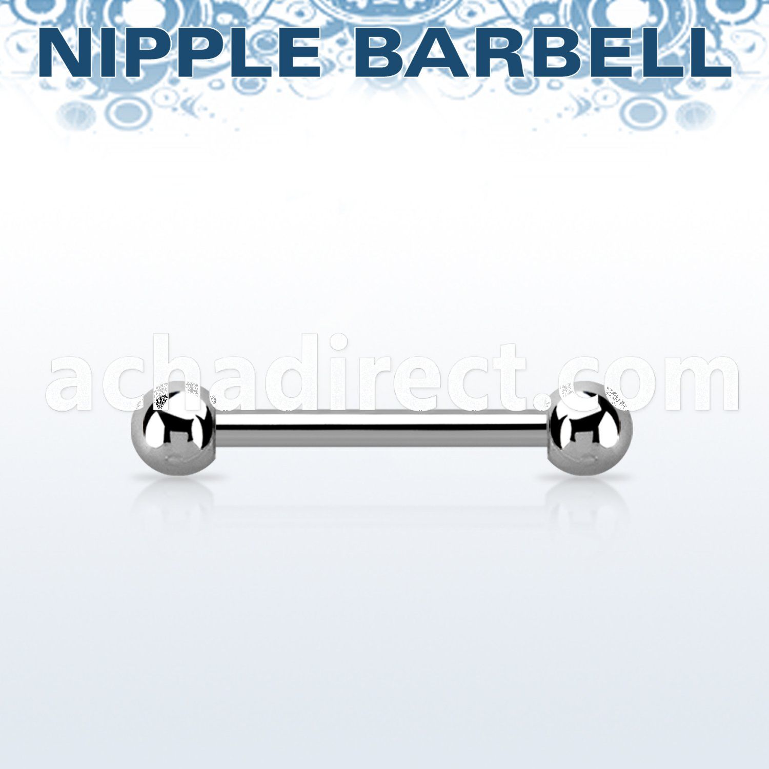 bbnps 1 6mm 316l steel nipple barbell with two 4mm balls