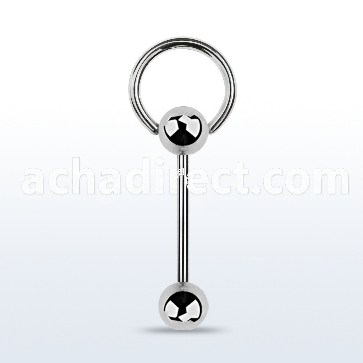 bbsl 316l steel slave tongue barbell with a top 5mm ball