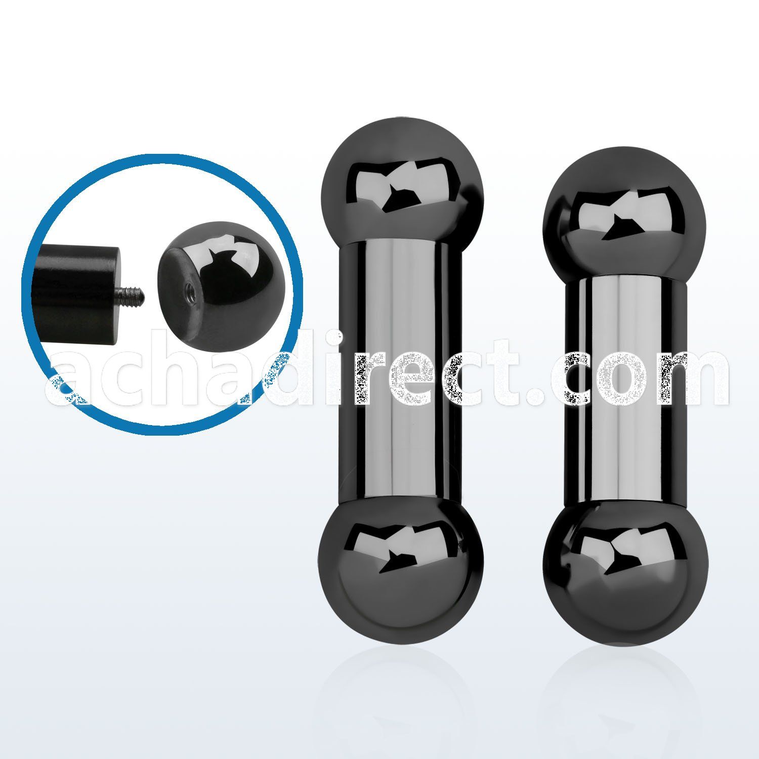 bbt00x 10mm external threaded black 316l steel tongue barbell