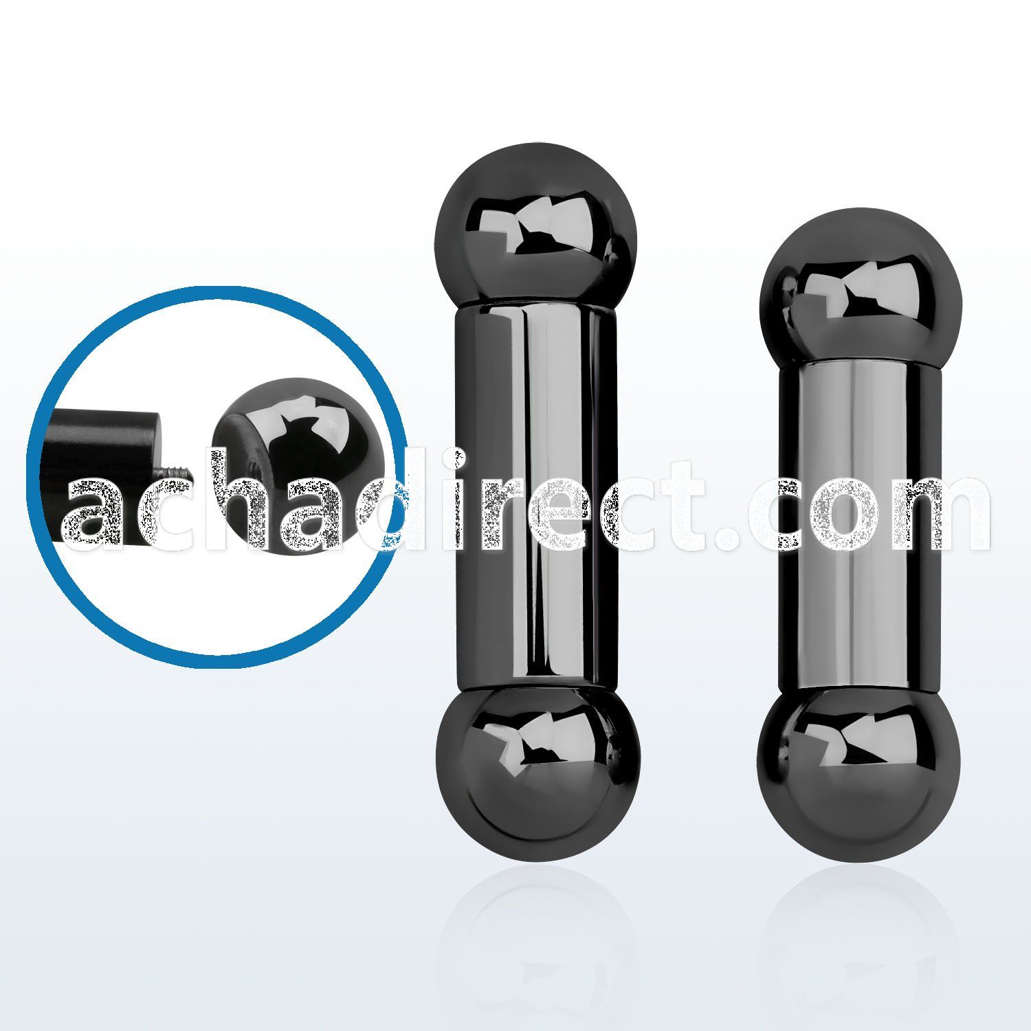 bbt0x 8mm external threaded black 316l steel tongue barbell