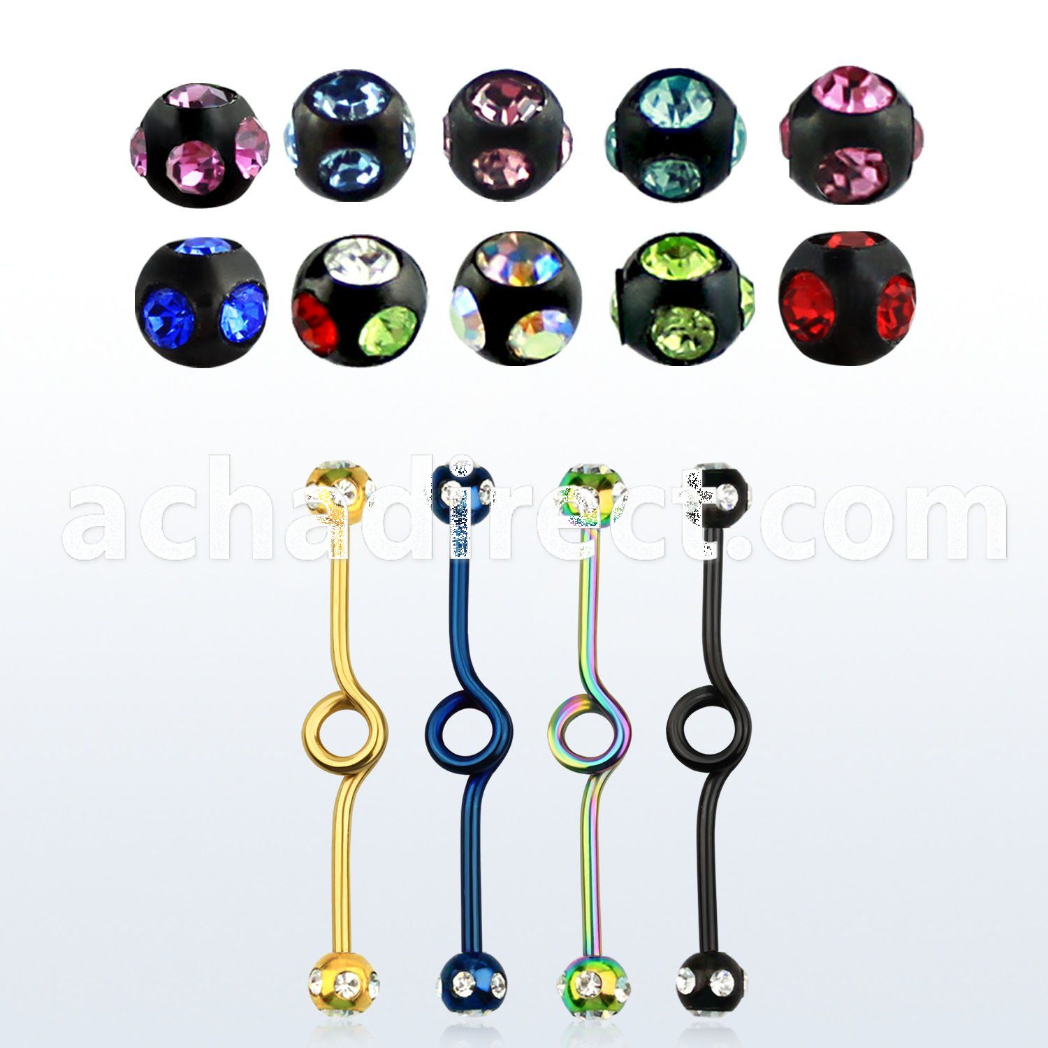 bbtck anodized 316l steel industrial loop barbell w 5mm ball