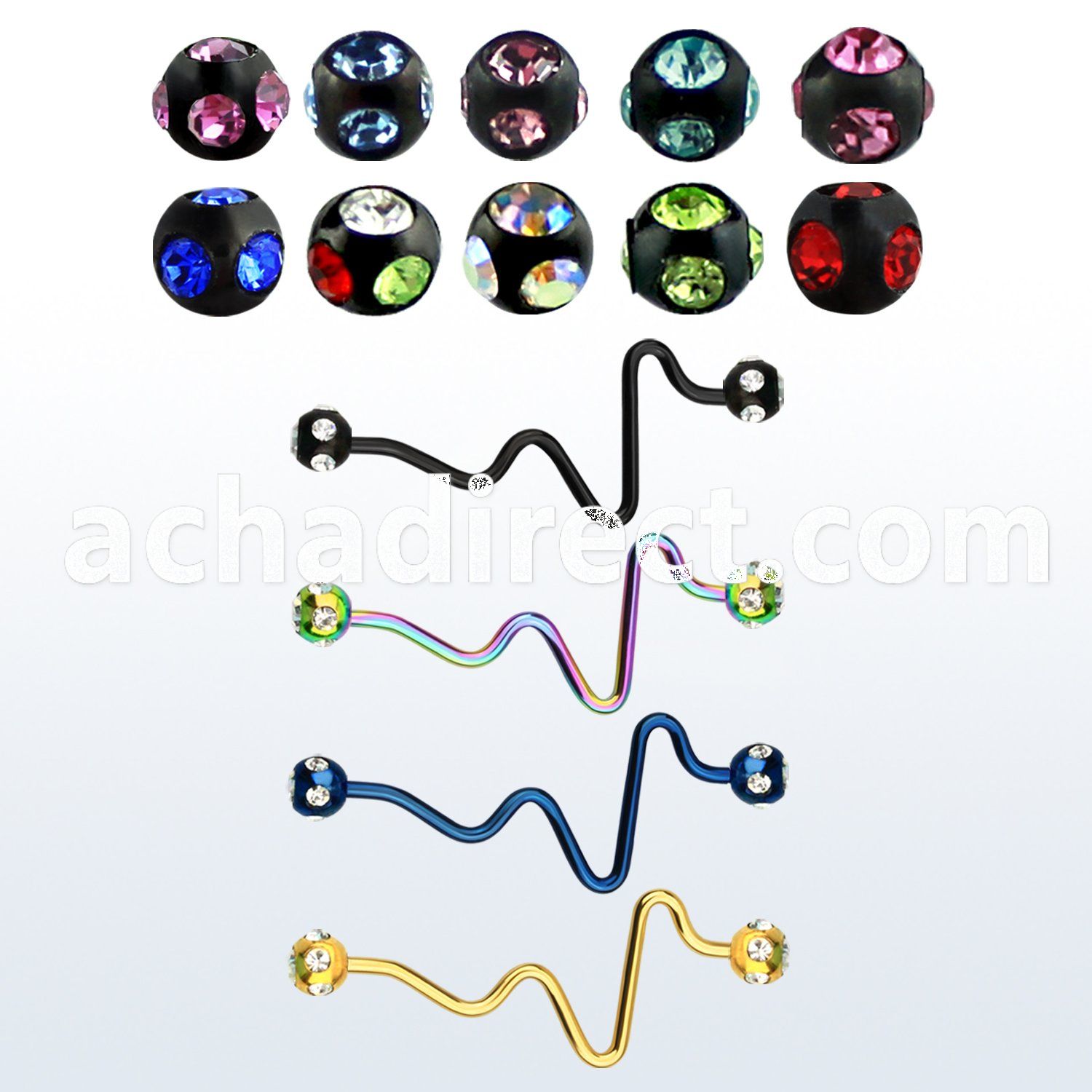 bbtcp anodized steel industrial heartbeat barbell w 5mm ball