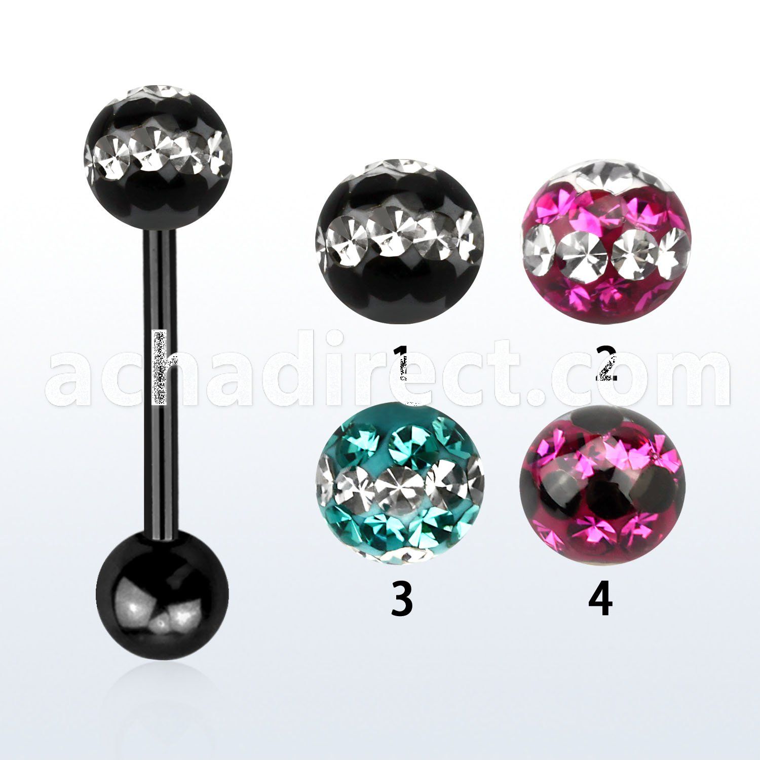 bbtfr6d anodized 316l steel tongue barbell w ferido w tri line