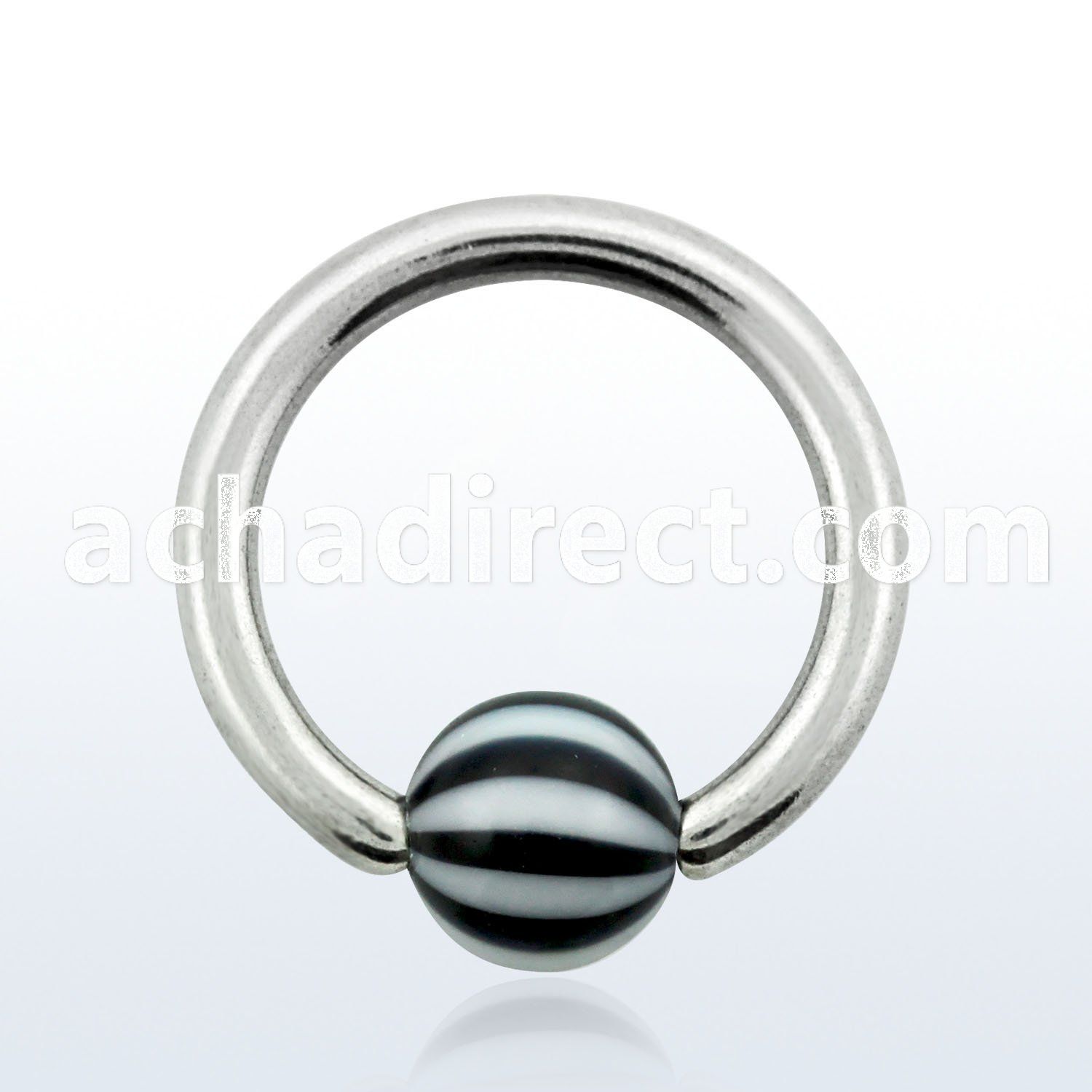 bcad5 316l steel closure ring w 5mm acrylic beach ball design