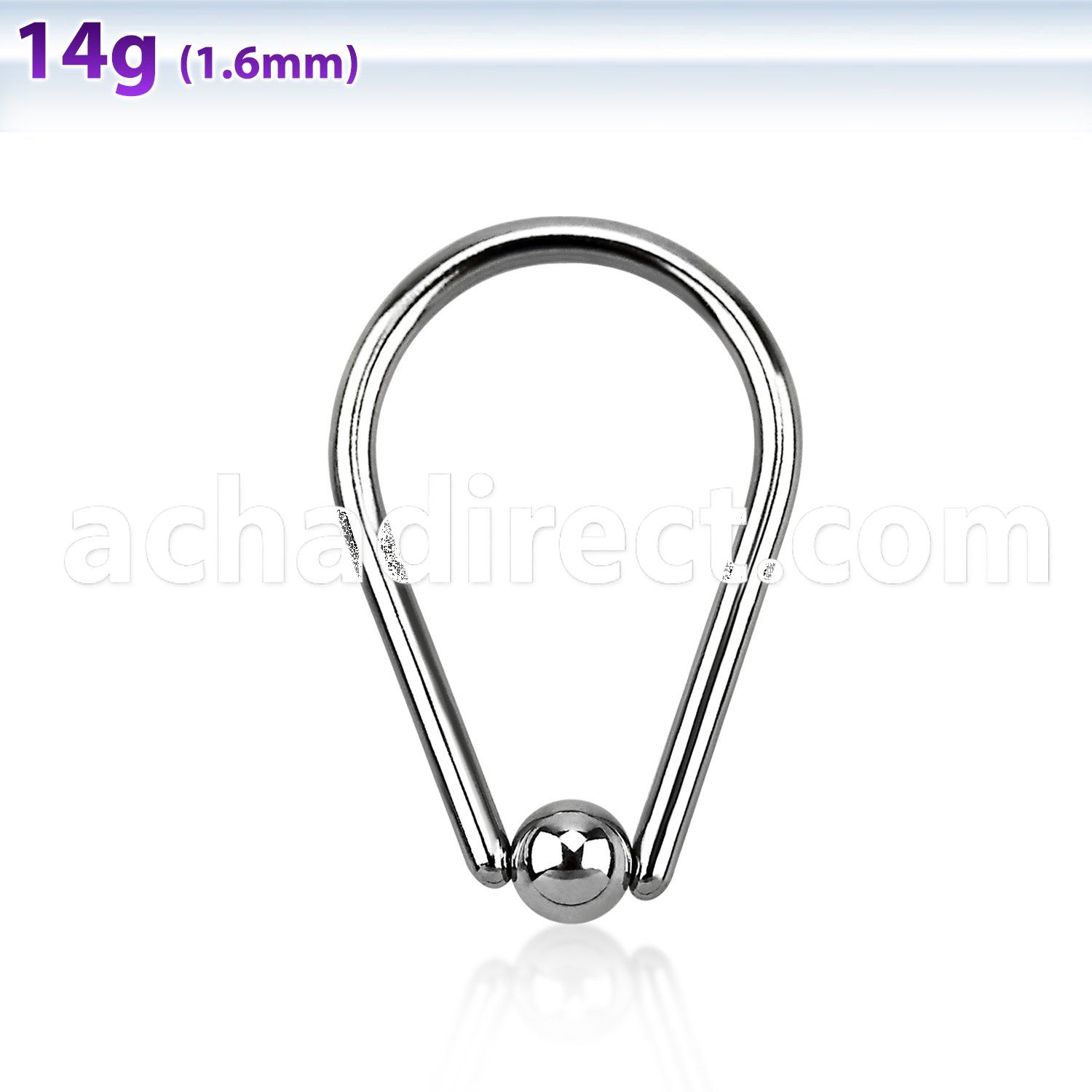 bcb14 316l steel closure ring in pear shape for intim piercing