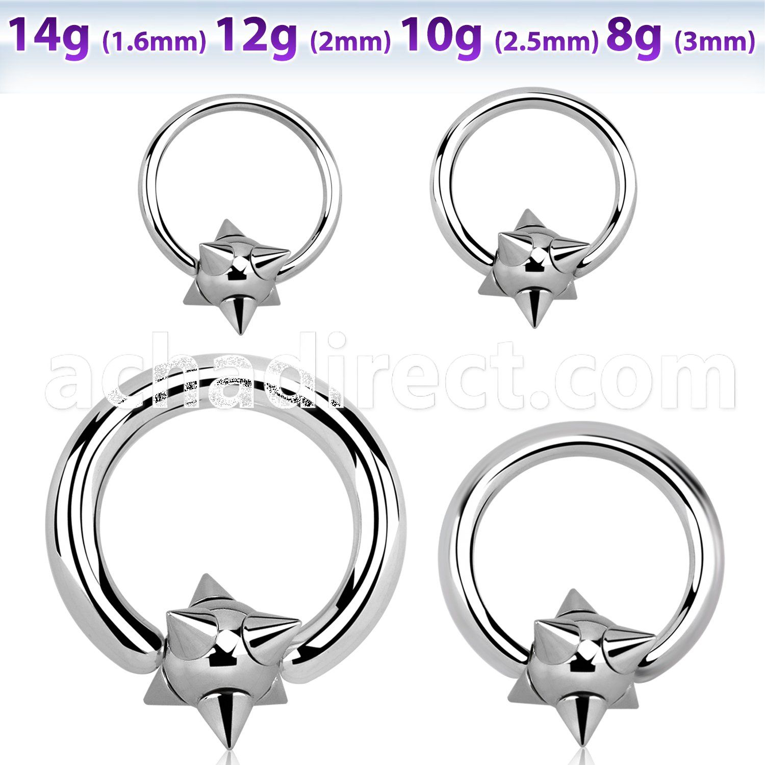 bcc 316l steel closure ring in thickness with spiked ball