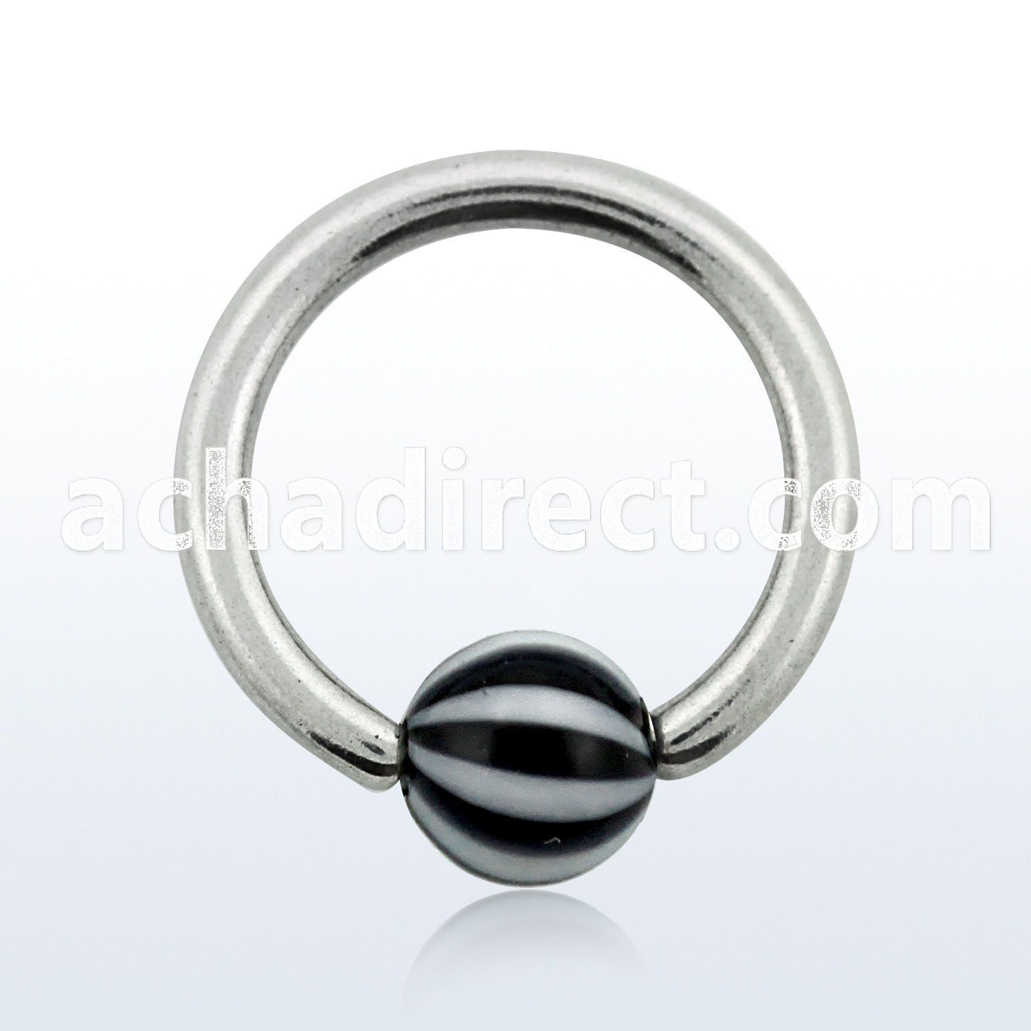 bcead3 316l steel ball closure ring w 3mm acrylic beach ball