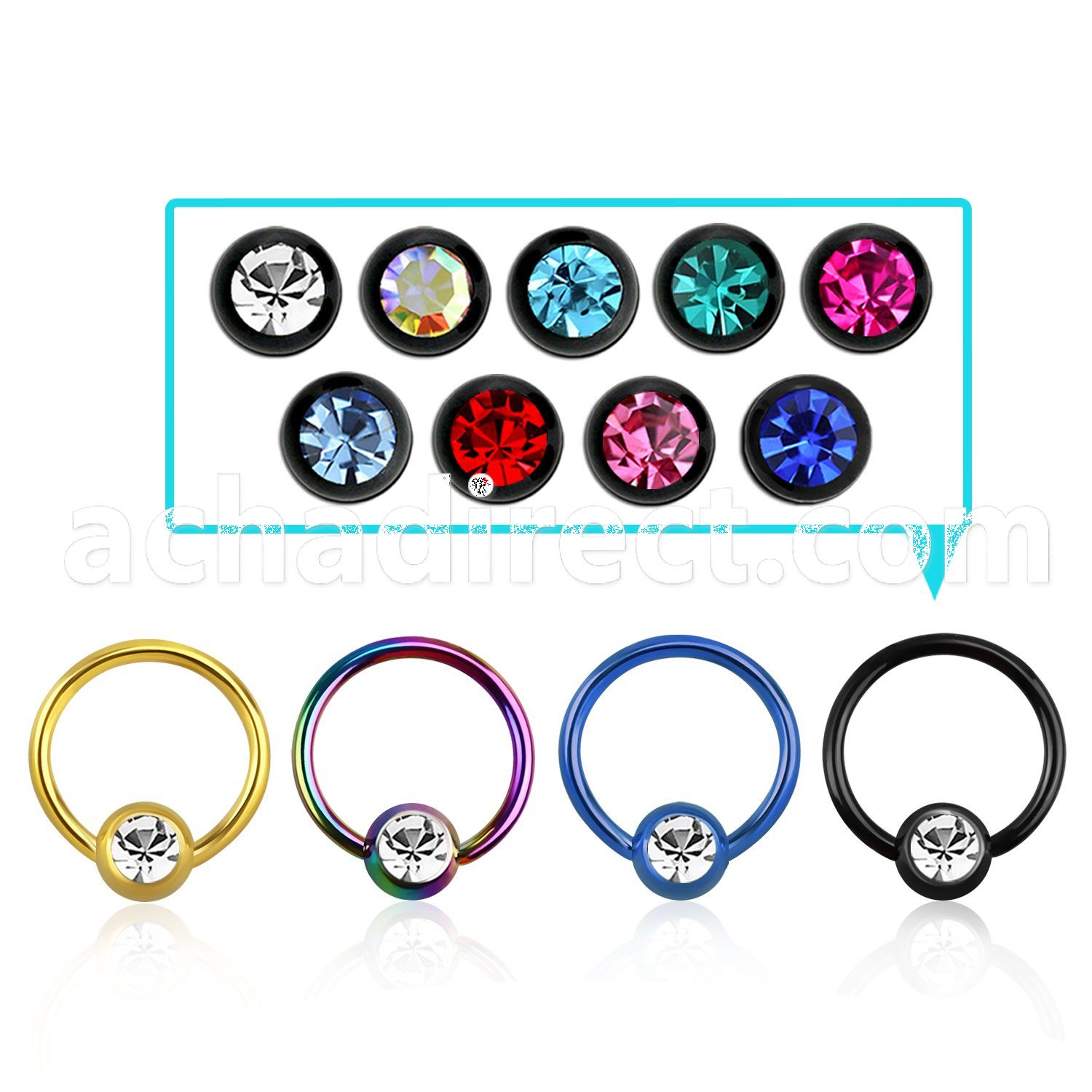 bcetc4s pvd 316l closure ring w 4mm bezel crystal closure ball