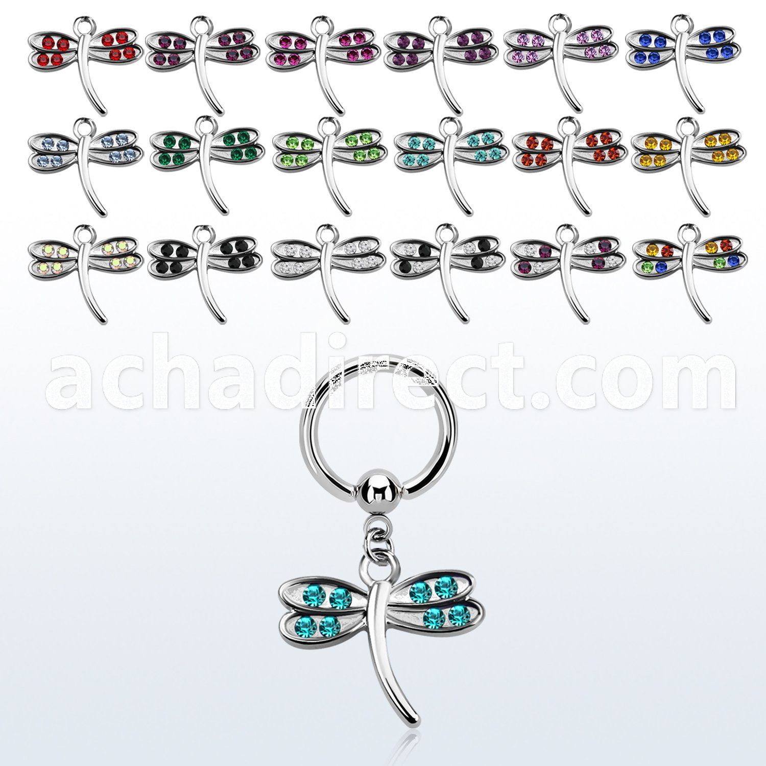 bcrg392 steel bcr 1.6mm w a dragonfly design with crystal wings