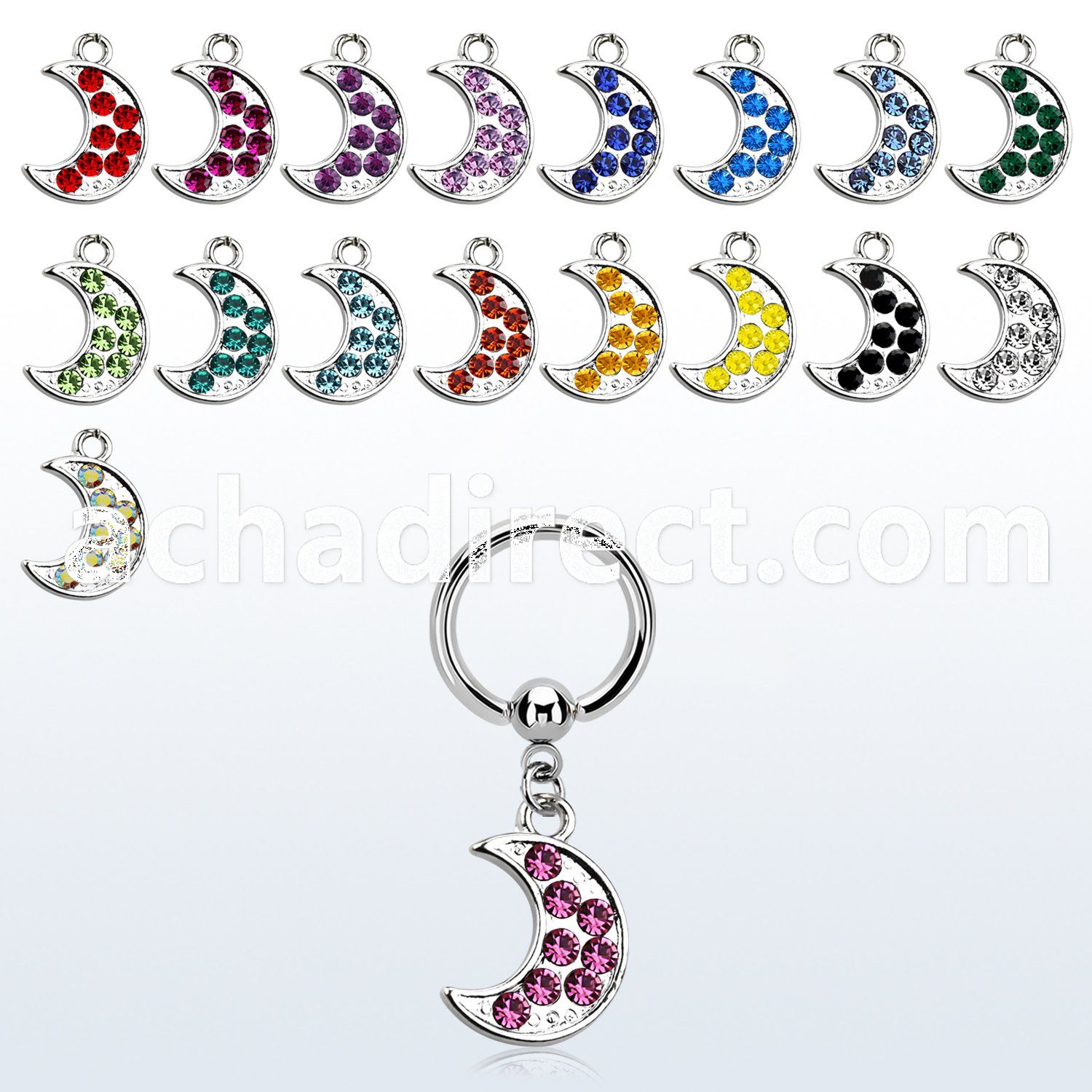 bcrg401 316l steel bcr 1.6mm w a moon with crystals