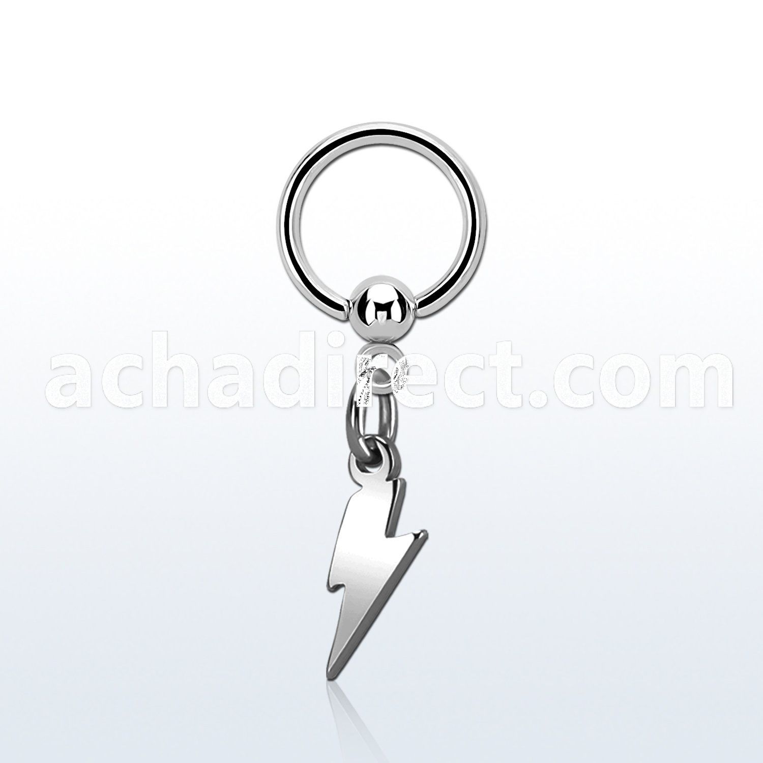 bcrglit 316l steel ball closure ring 1.6mm w dangling lightning 