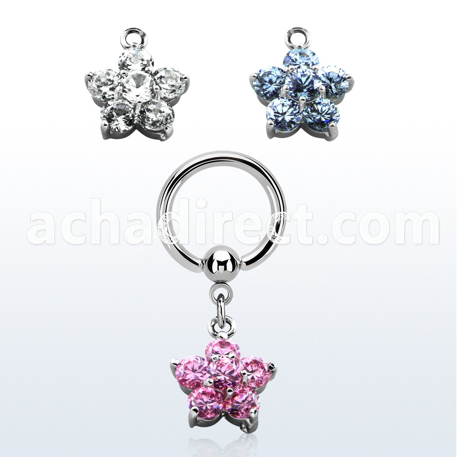 bcrgz293 316l steel bcr 1.6mm w a cz flower design