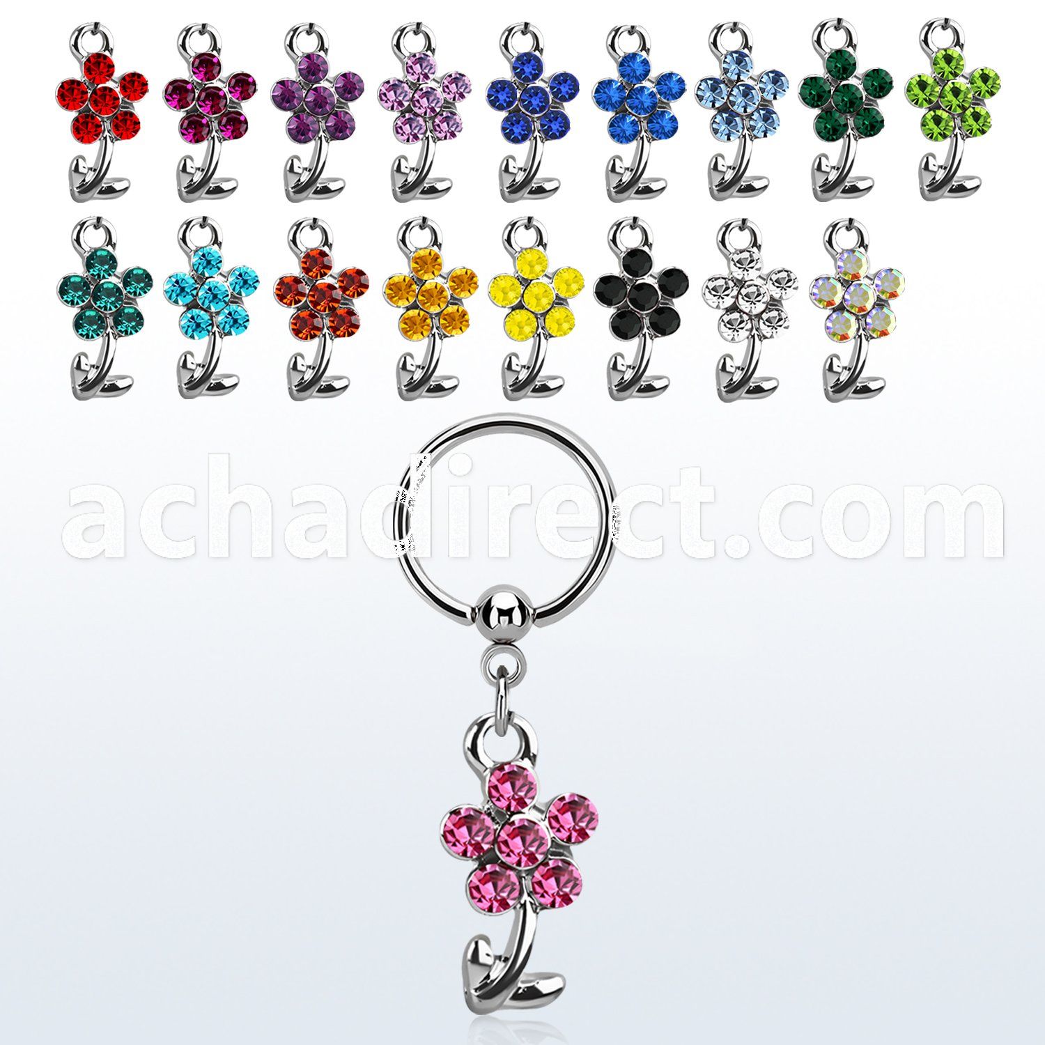 bcrsfl15 316l steel bcr 1.2mm w a crystal flower