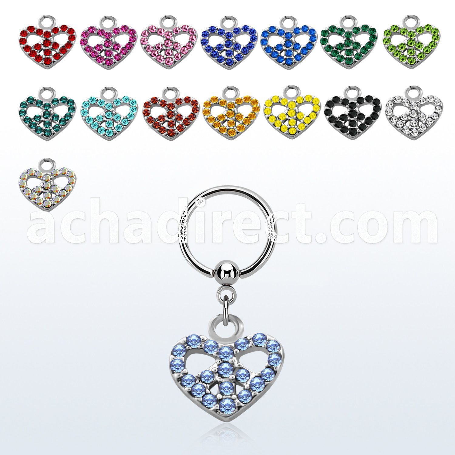 bcrshpe steel bcr 1.2mm w a w a combined heart and peace sign