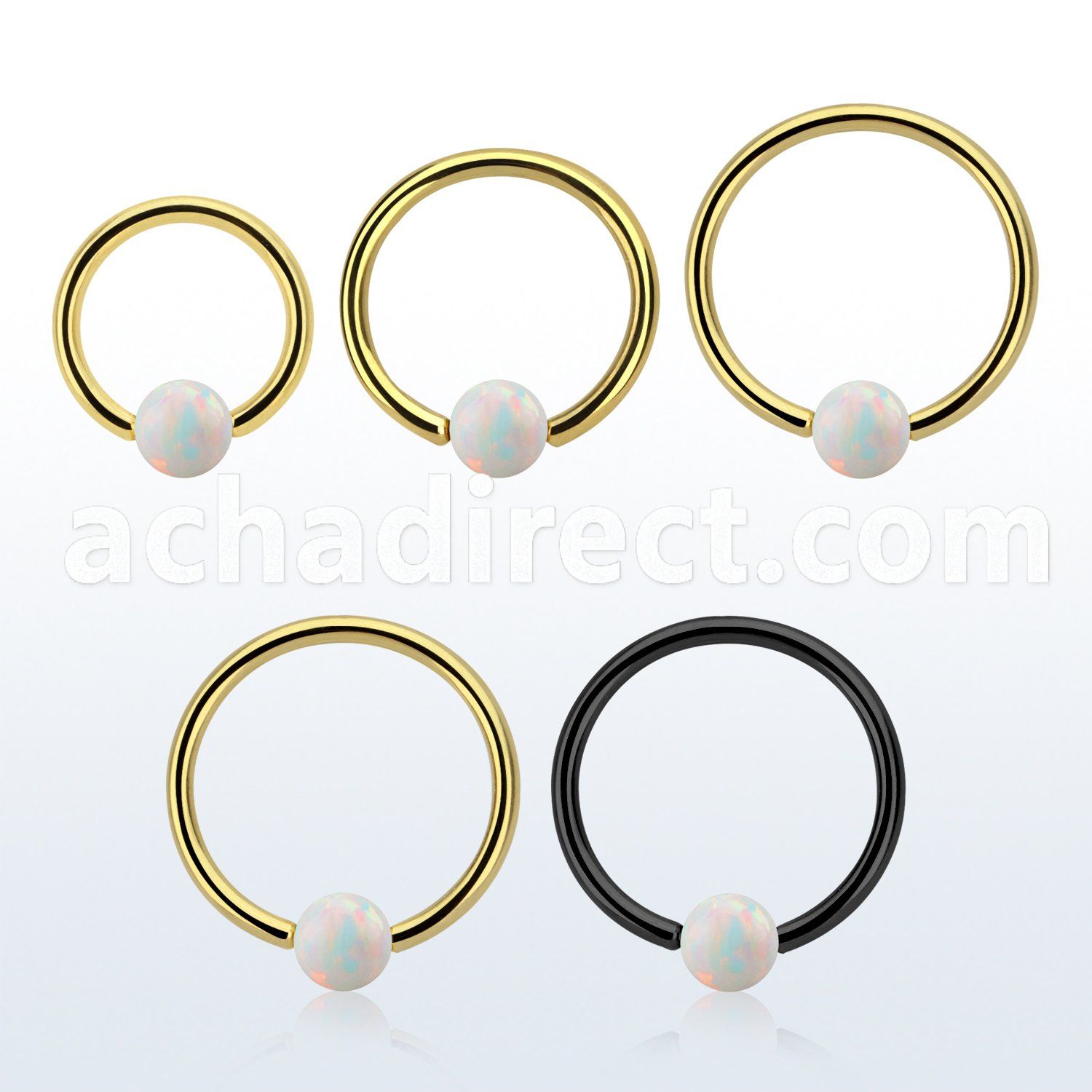 bcrt16o4 pvd plated 316l steel bcr 16g w 4mm synthetic opal ball