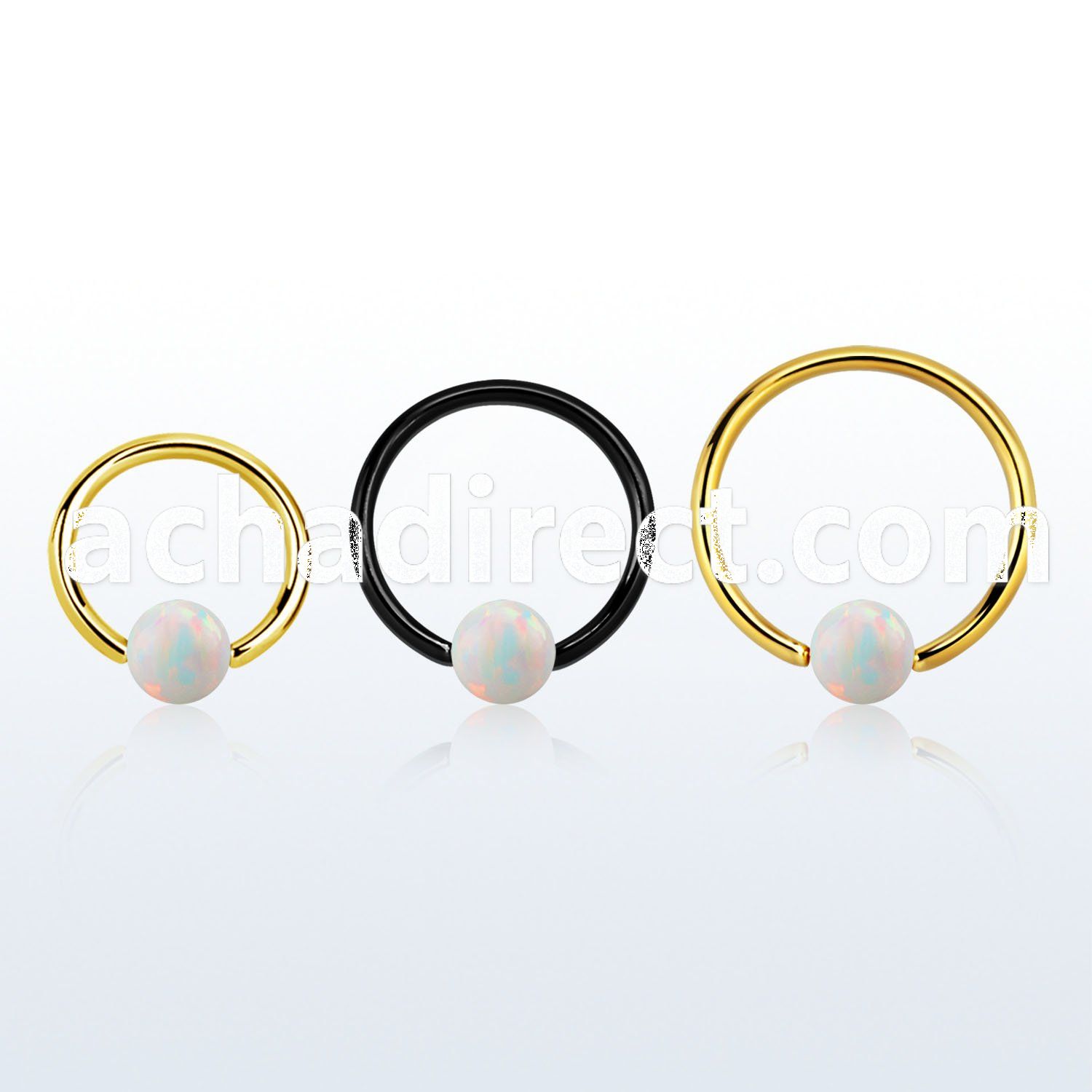 bcrt20o4 pvd plated 316l steel bcr 20g w 4mm synthetic opal ball