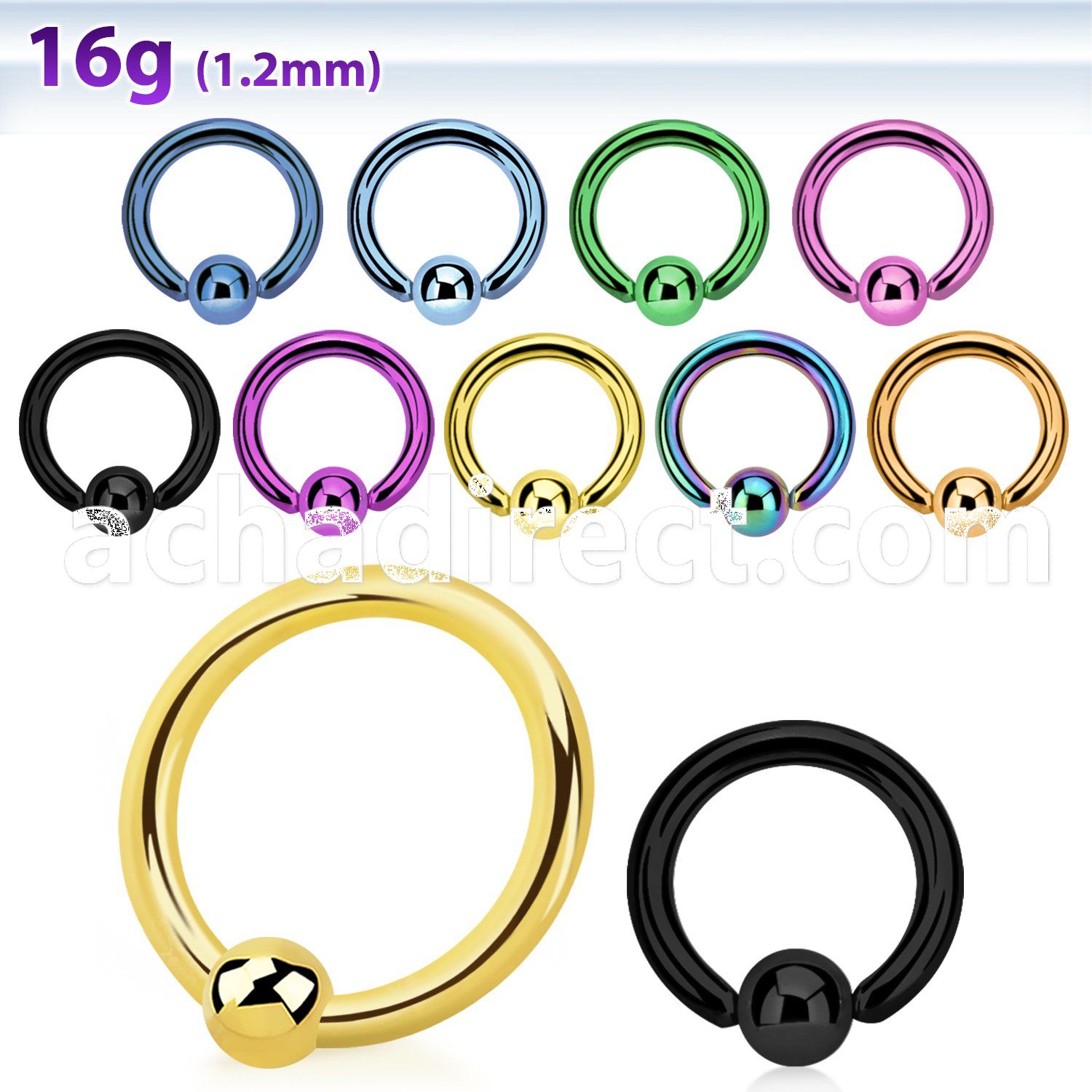 bcrte premium pvd 317l steel ball closure ring w 3mm ball