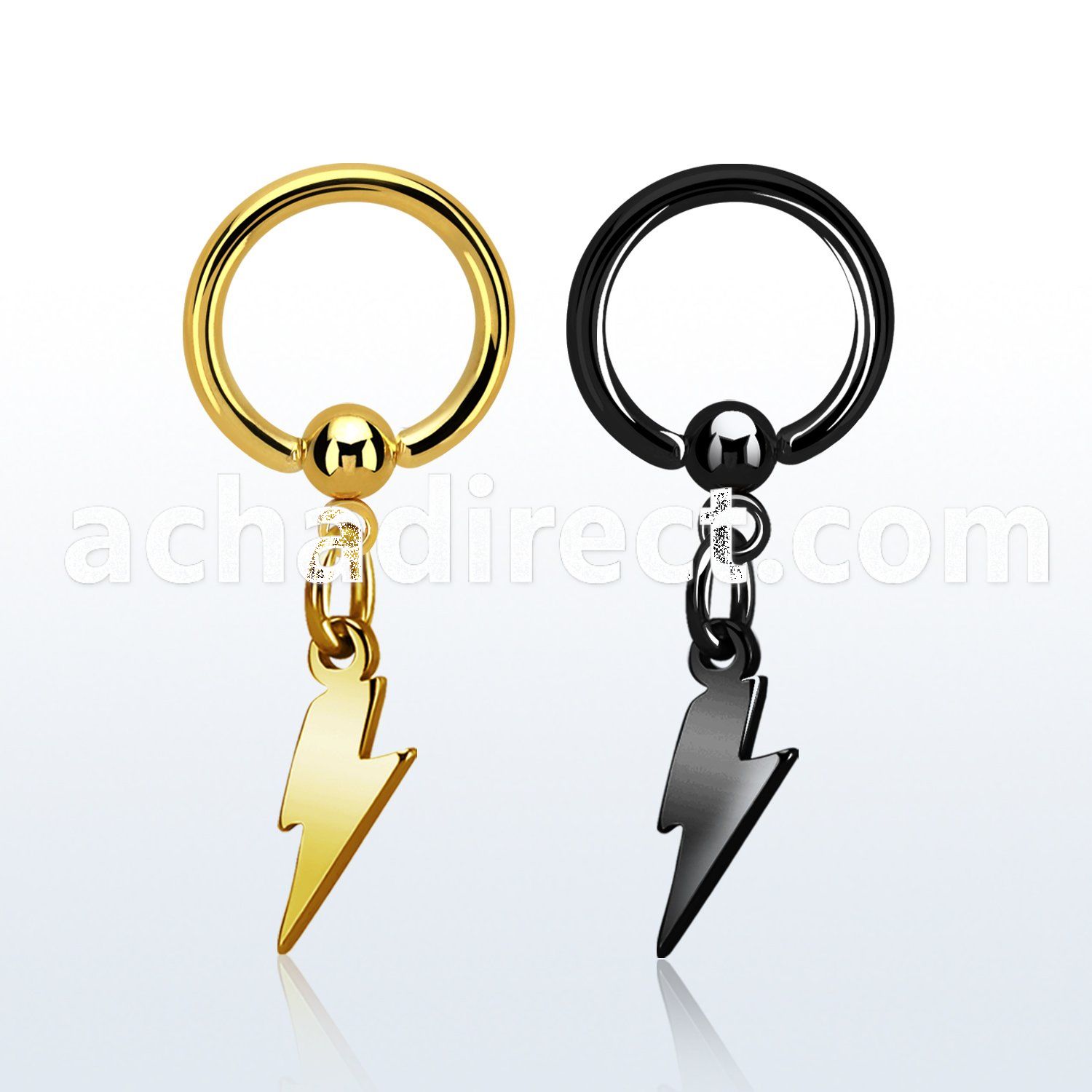 bcrtglit anodized steel ball closure ring 1.6mm w lightning sign