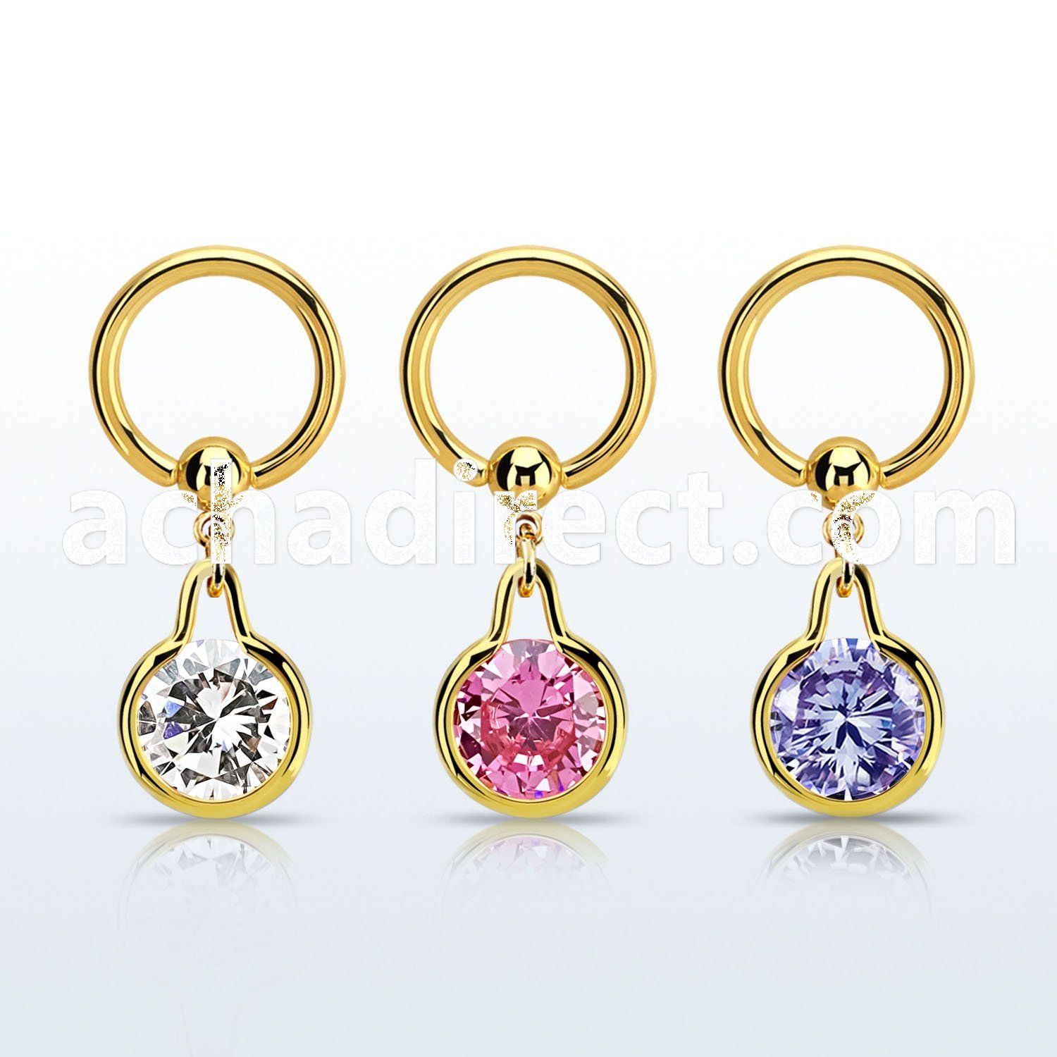 bcrtgz5 gold plated steel ball closure ring w round cz 