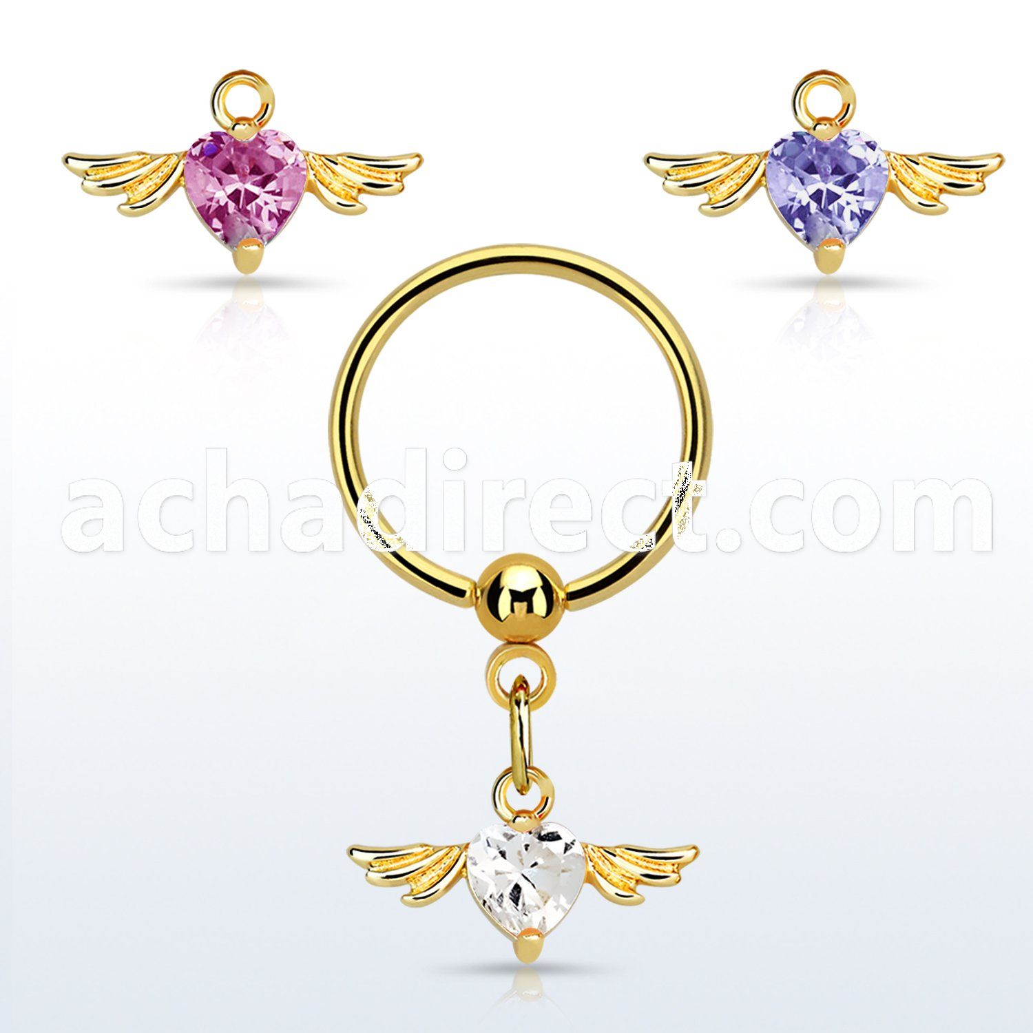 bcrtsz7 gold steel bcr 1.2mm w dolphin with round prongset czs