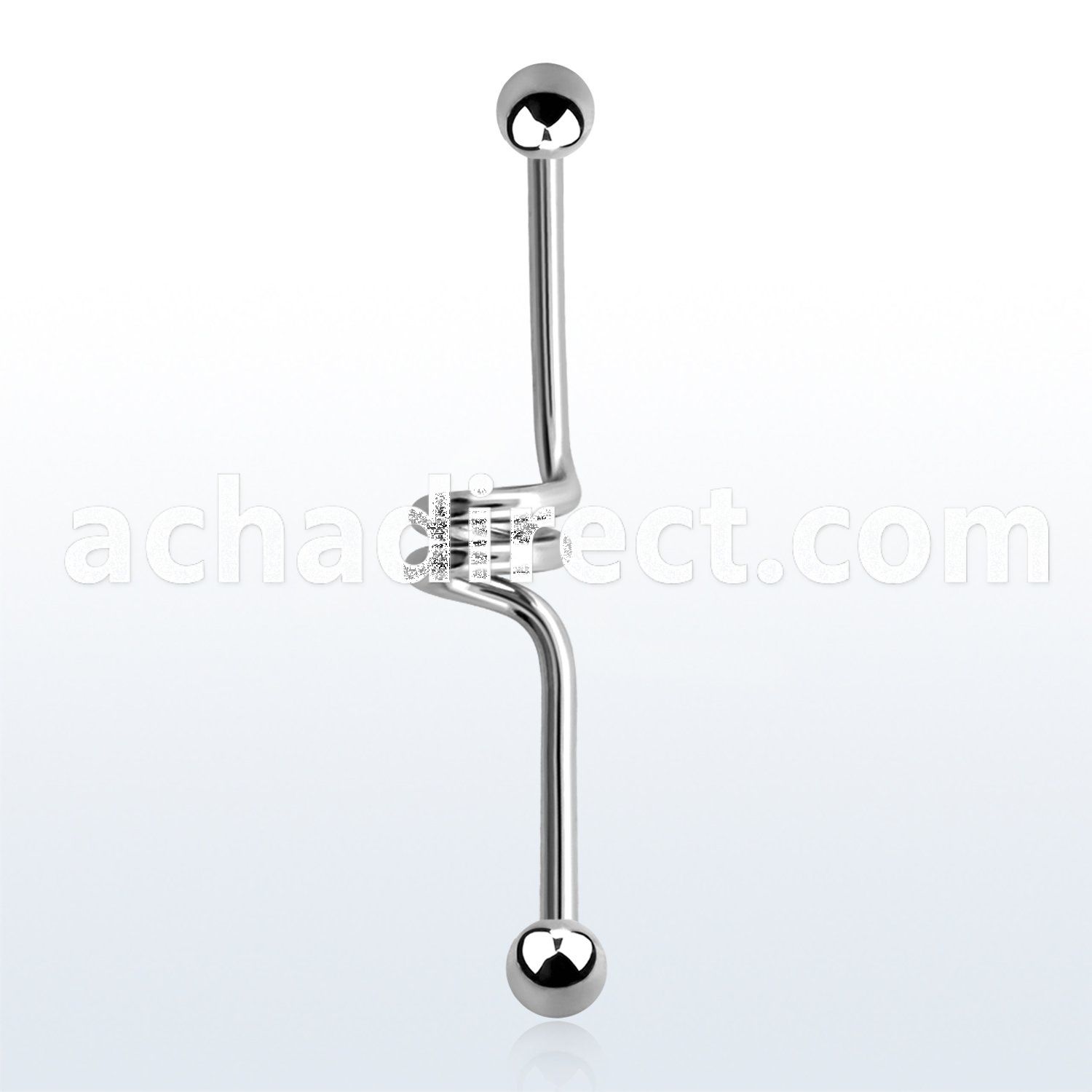 bdc14 316l steel industrial twister barbell with a 5mm ball