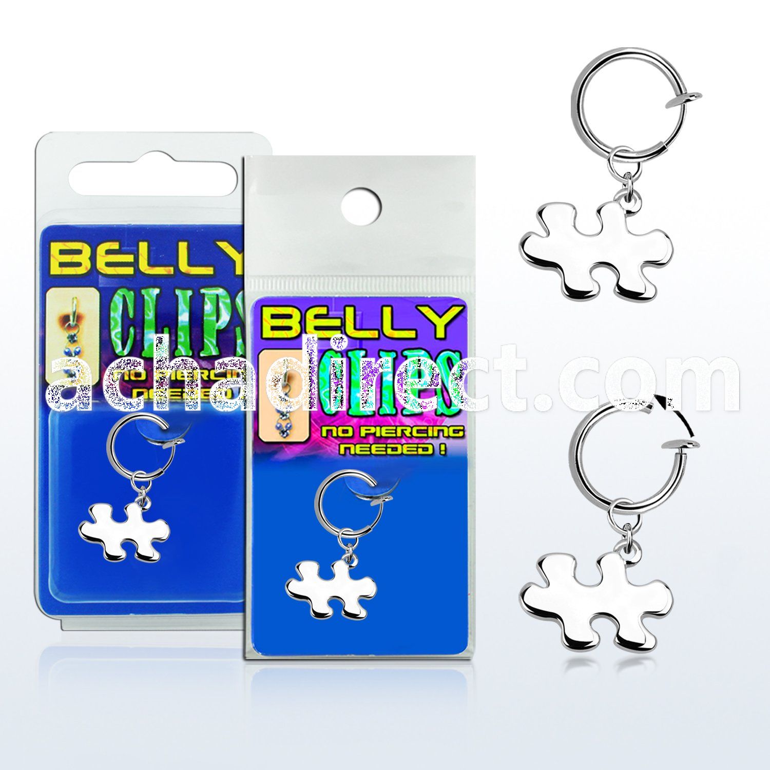 blcp615 fake belly clip w a dangling jigsaw piece