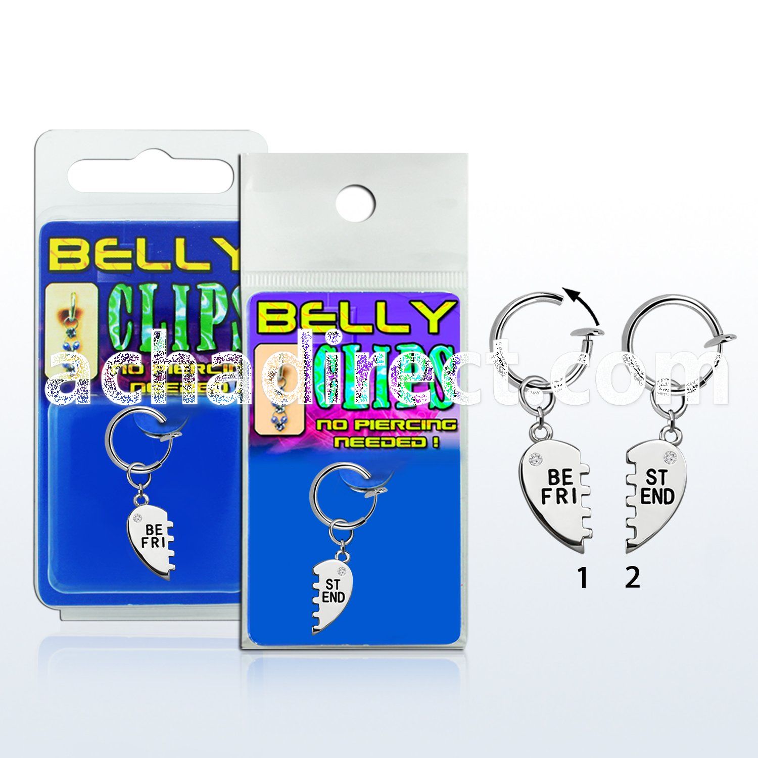 blcp686 fake belly clip w a best friends dangling 